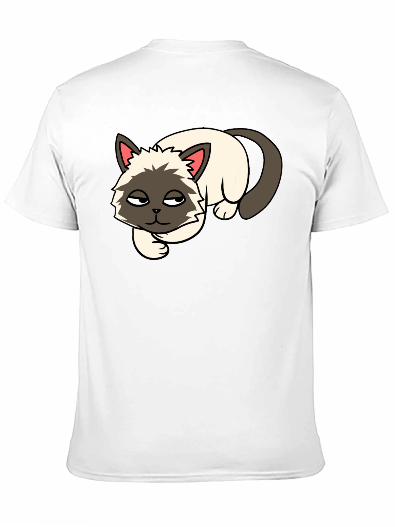 Black T-Shirt with Lazy Cat Graphic