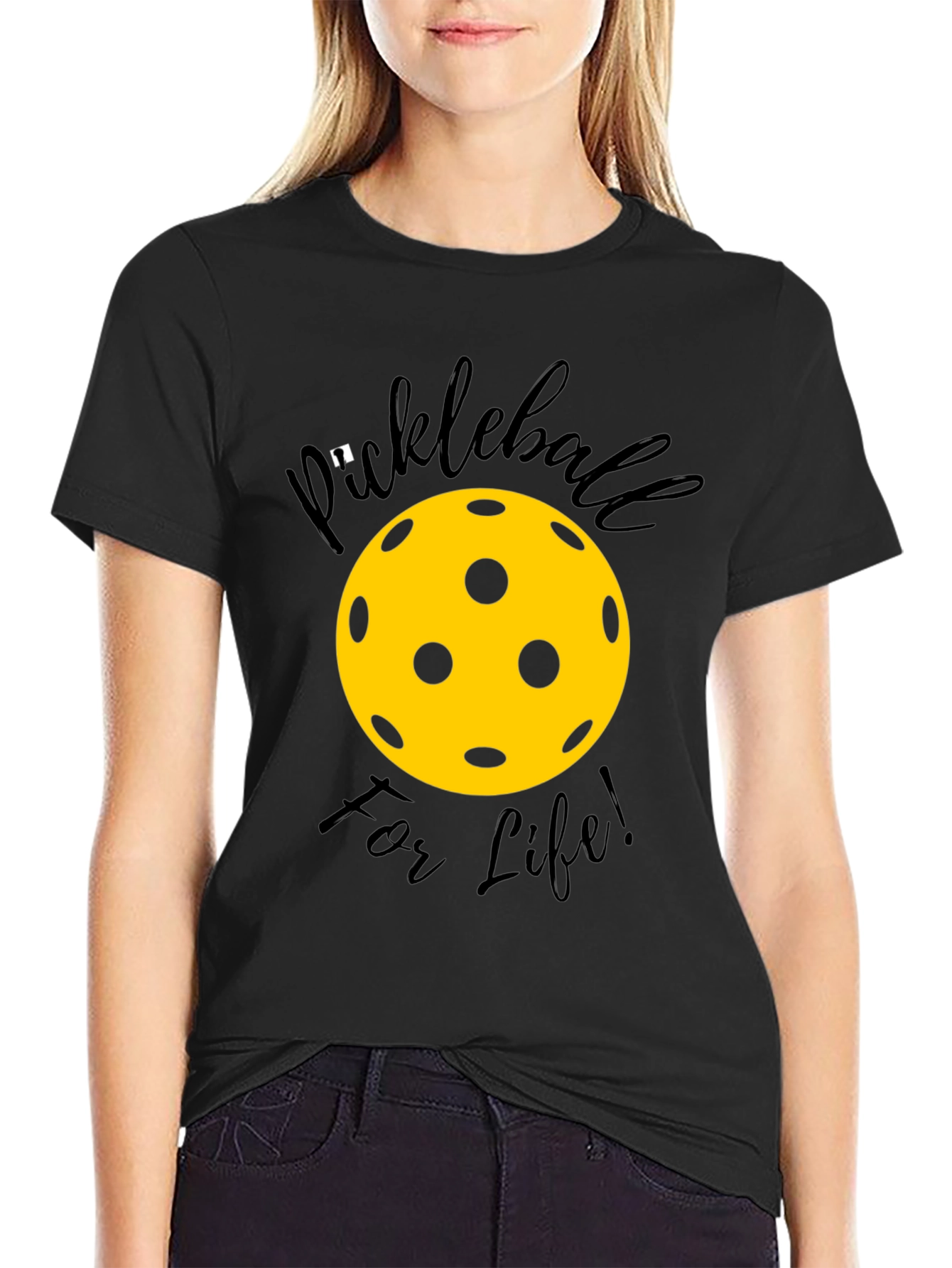 Pickleball For Life Black T-Shirt