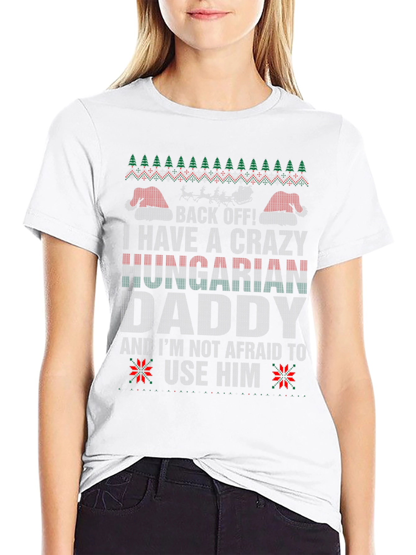 Crazy Hungarian Daddy Ugly Christmas Sweater T-Shirt
