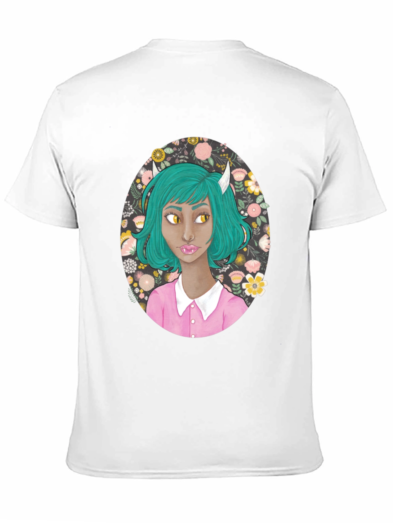 Floral Demon Girl Graphic T-Shirt