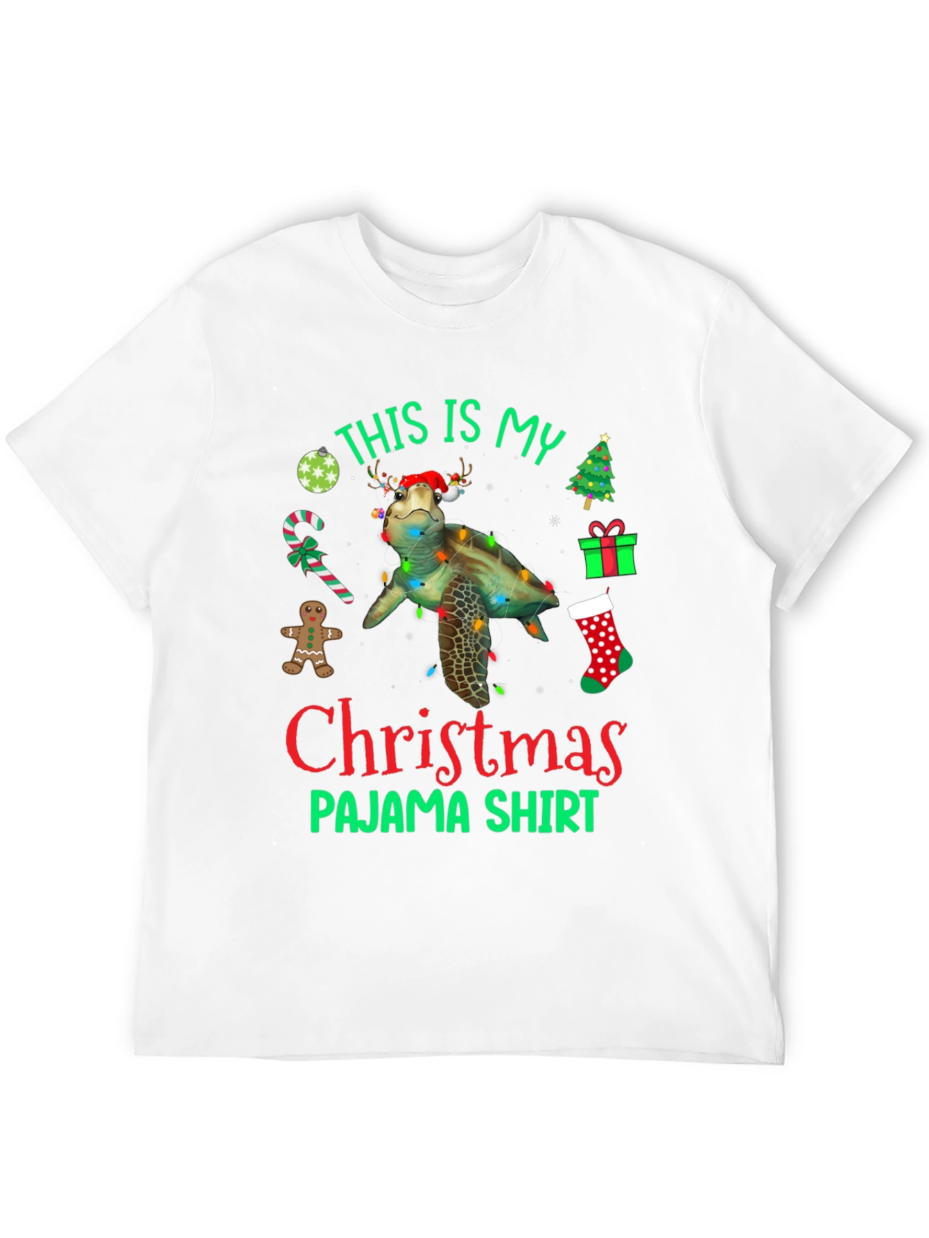 Christmas Pajama Shirt with Turtle