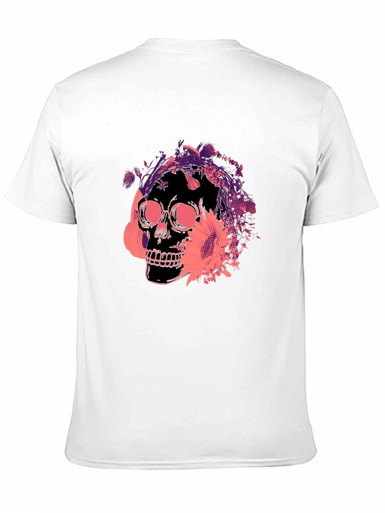 Skull Floral Graphic Tee - Mens Black T-Shirt