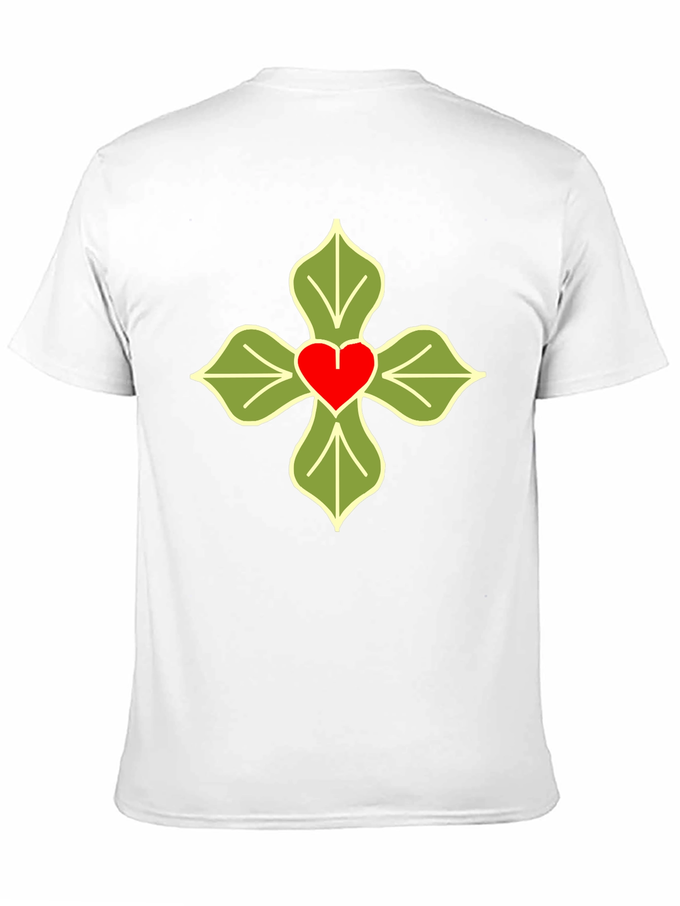 Heart & Leaves Graphic T-Shirt - Casual Black Tee