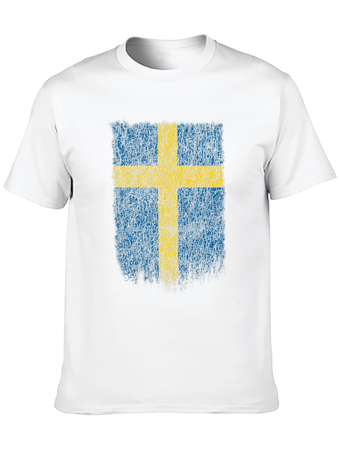 Swedish Flag Distressed T-Shirt - Black