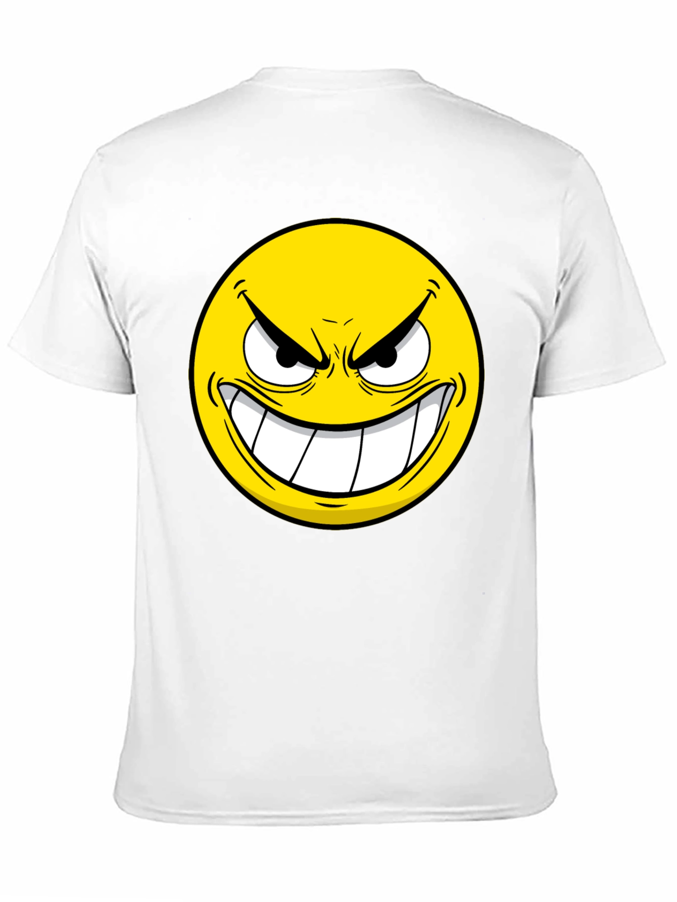 Evil Emoji Graphic Tee - Black Cotton T-Shirt