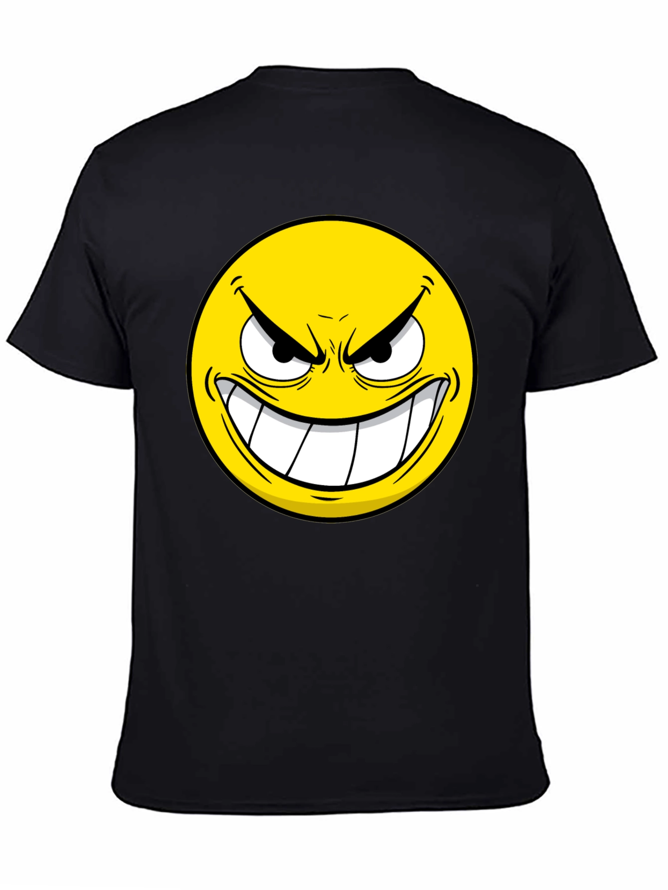 Evil Emoji Graphic Tee - Black Cotton T-Shirt