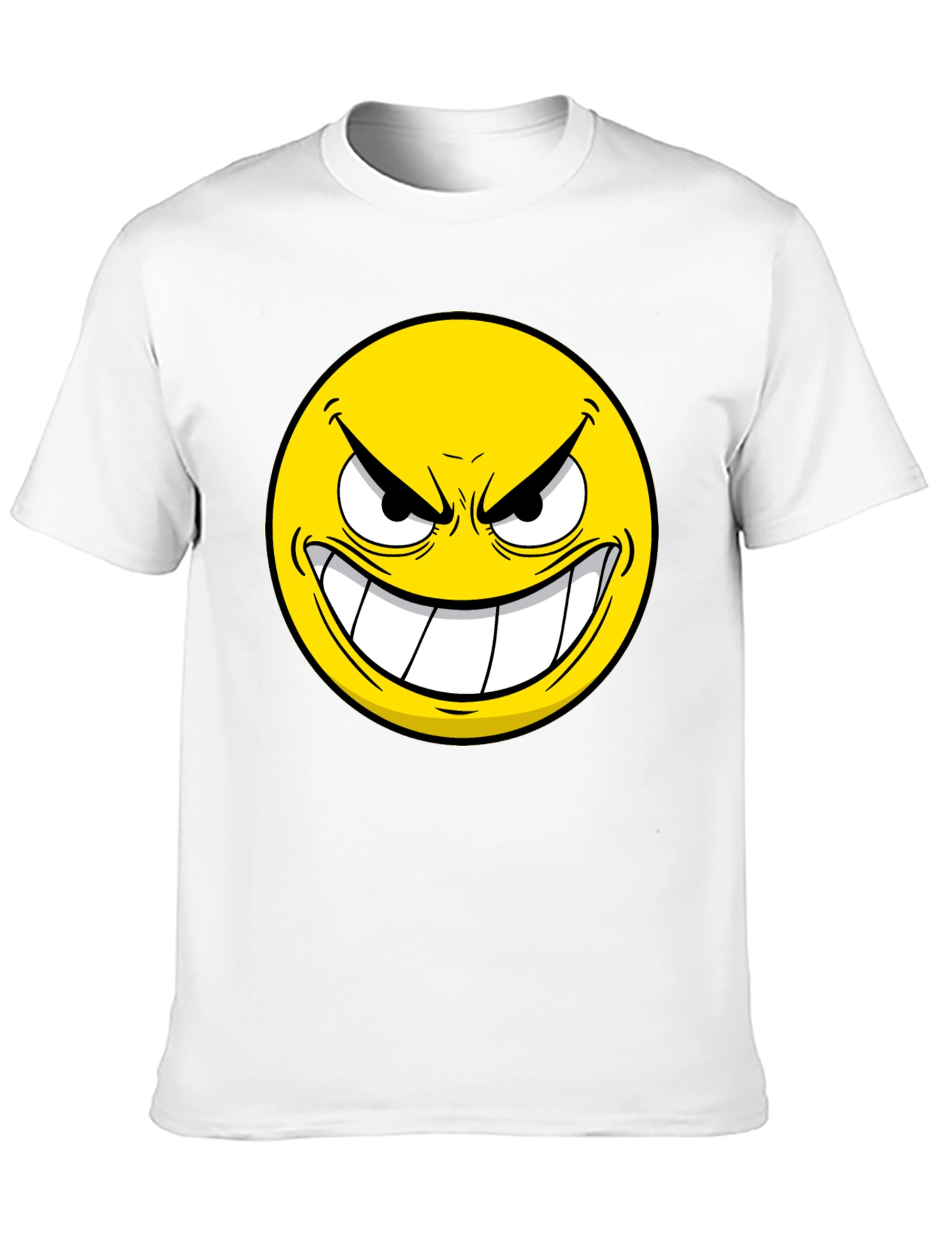 Evil Emoji Graphic Tee - Black Cotton T-Shirt