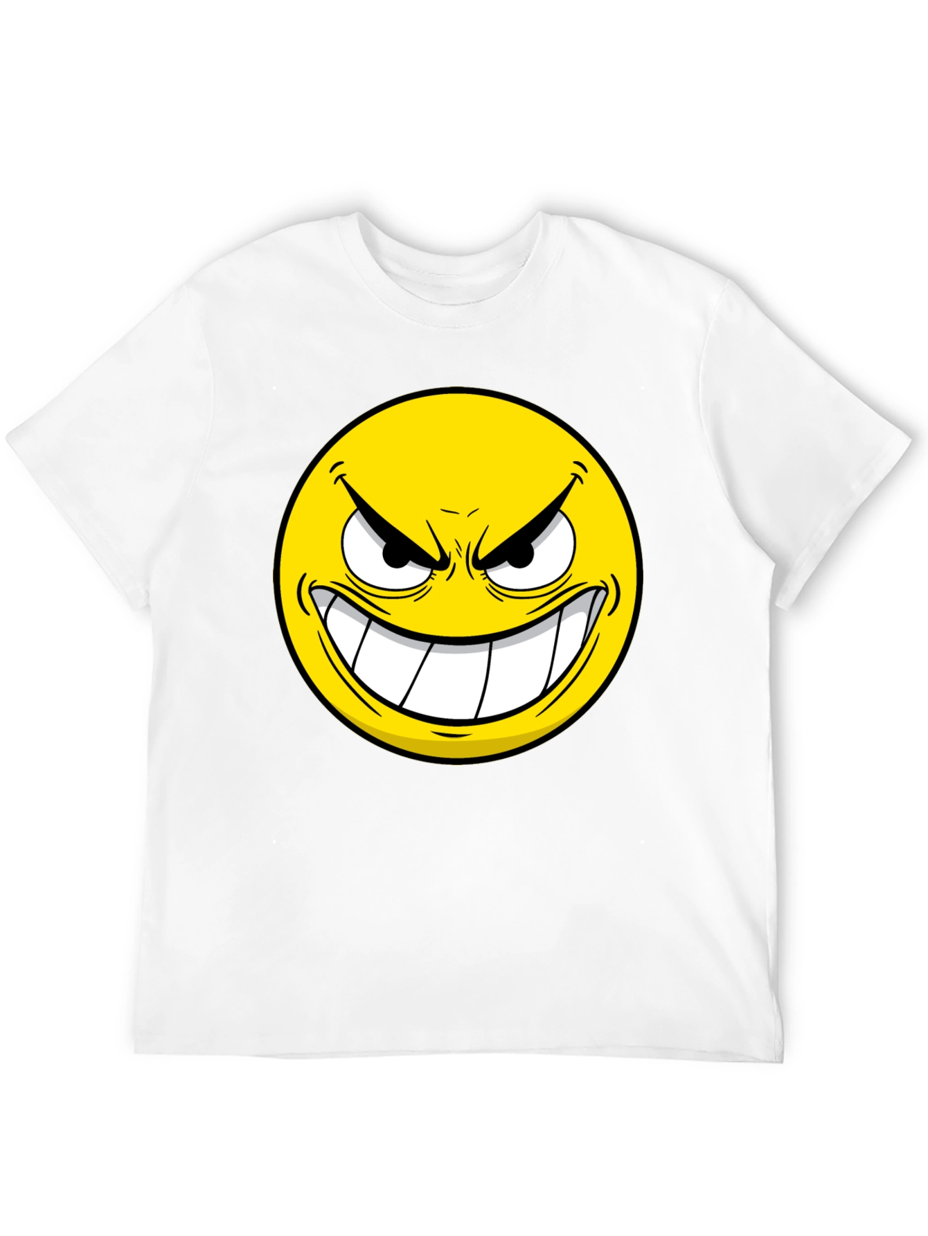 Evil Emoji Graphic Tee - Black Cotton T-Shirt