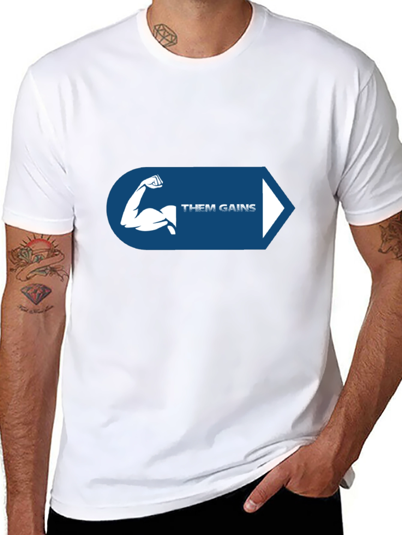 Them Gains Black T-Shirt for Fitness Enthusiasts