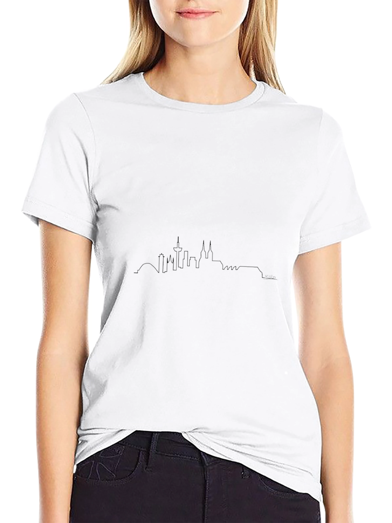 Cologne Skyline T-Shirt - Modern Black Tee