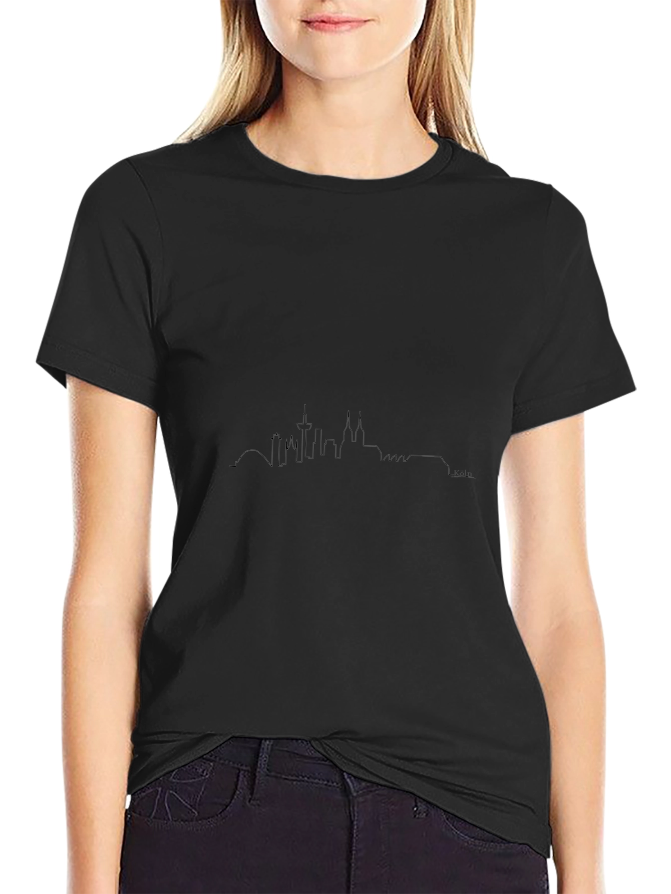 Cologne Skyline T-Shirt - Modern Black Tee