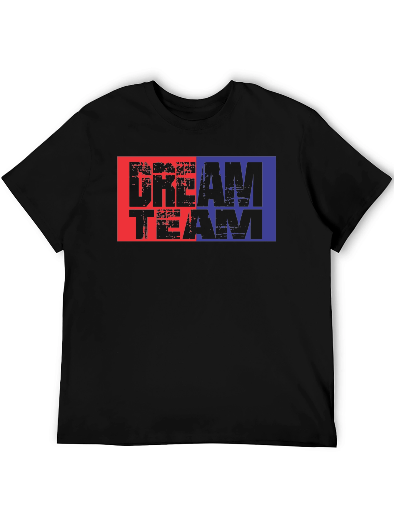 Dream Team Graphic Tee - Black Cotton Blend T-Shirt