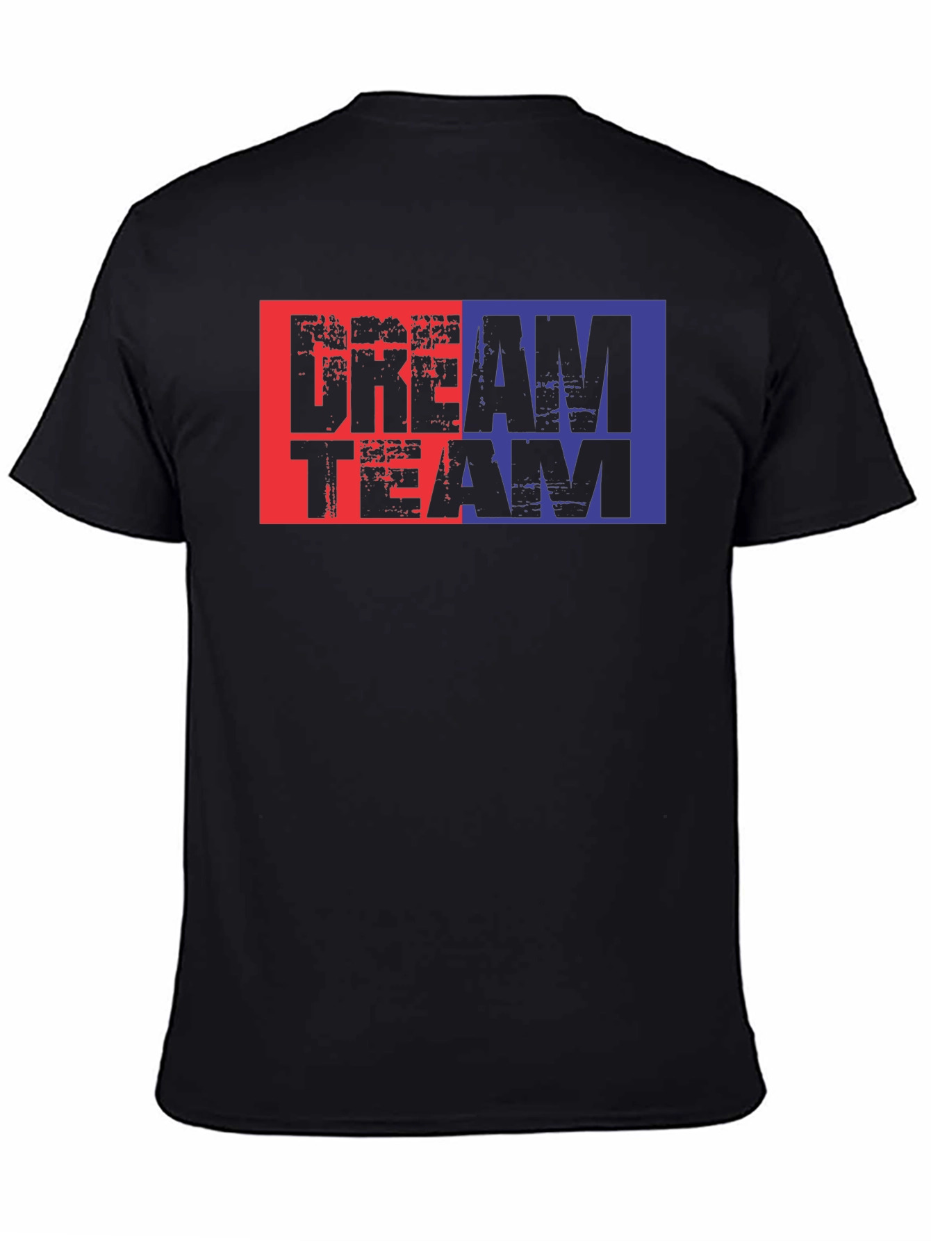 Dream Team Graphic Tee - Black Cotton Blend T-Shirt