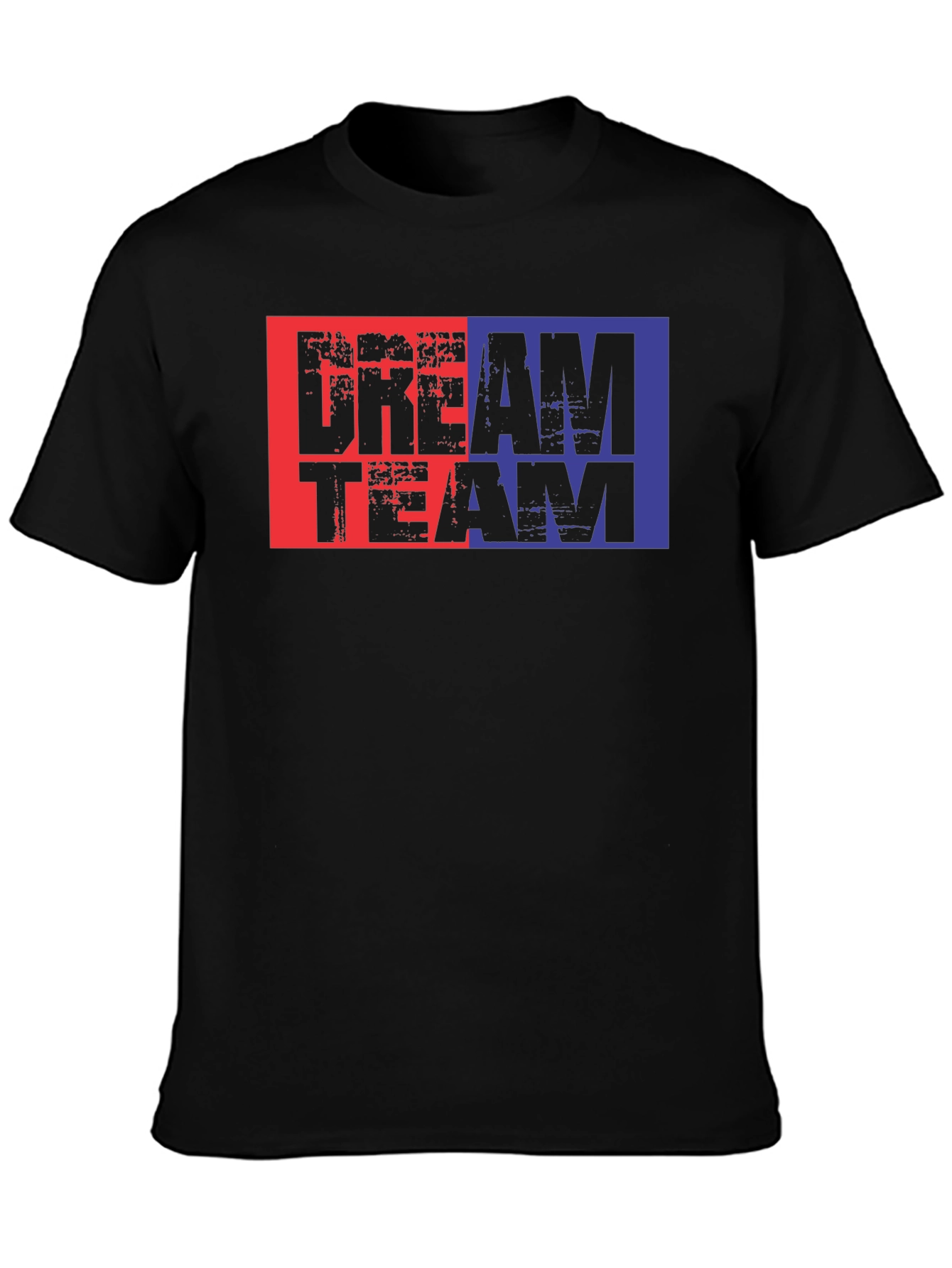 Dream Team Graphic Tee - Black Cotton Blend T-Shirt