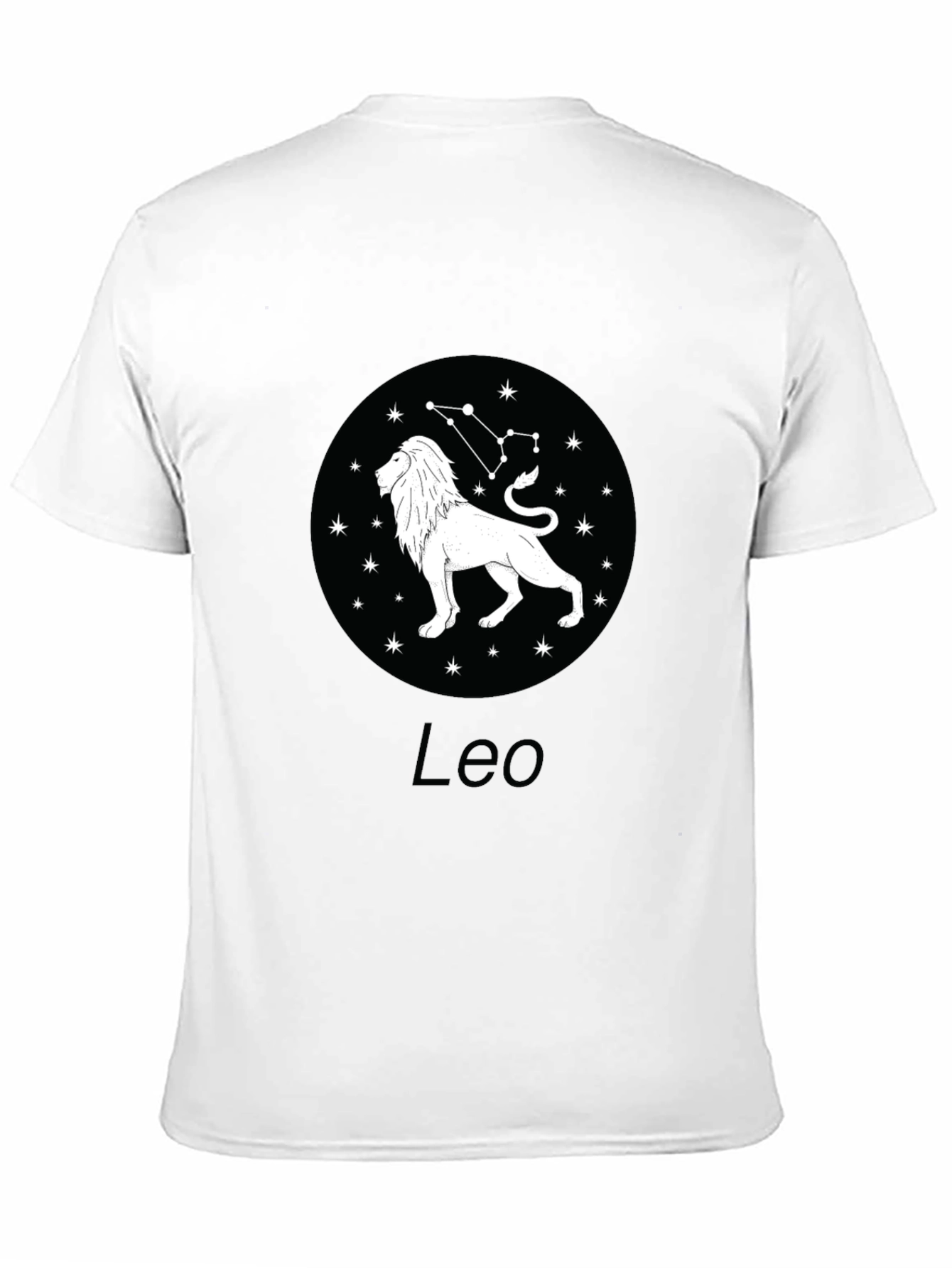 Leo Zodiac Graphic Tee - Black Cotton Blend