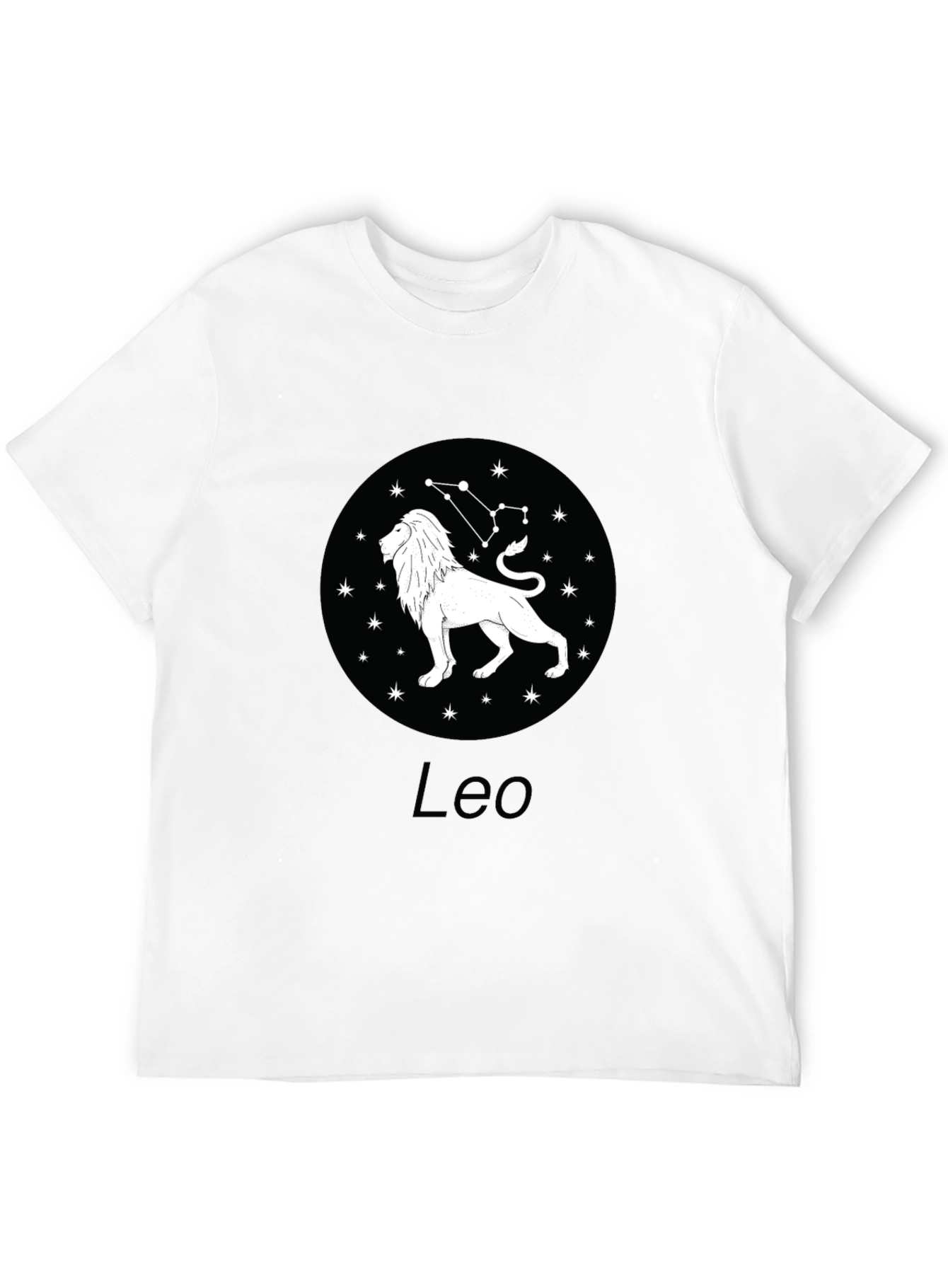 Leo Zodiac Graphic Tee - Black Cotton Blend