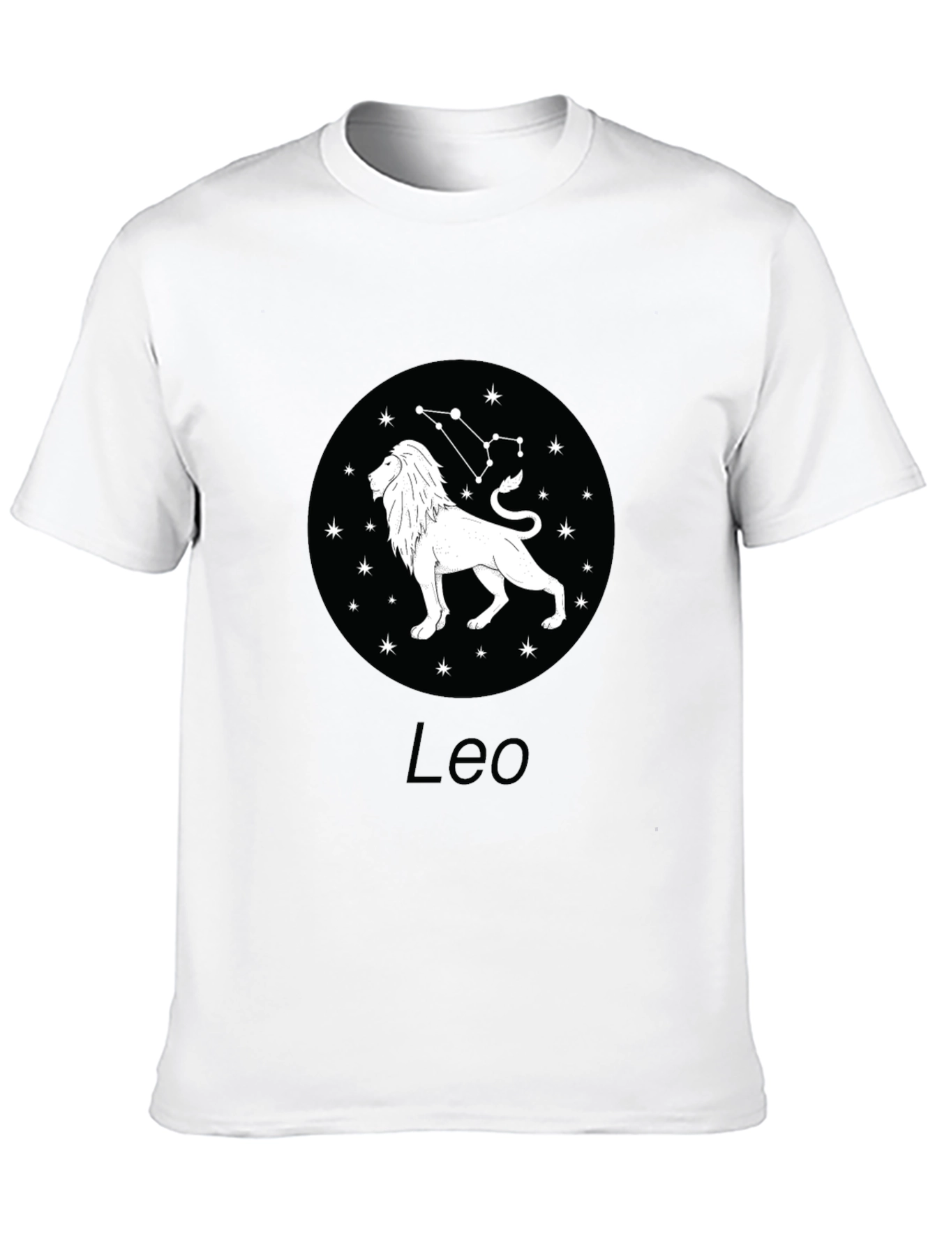 Leo Zodiac Graphic Tee - Black Cotton Blend