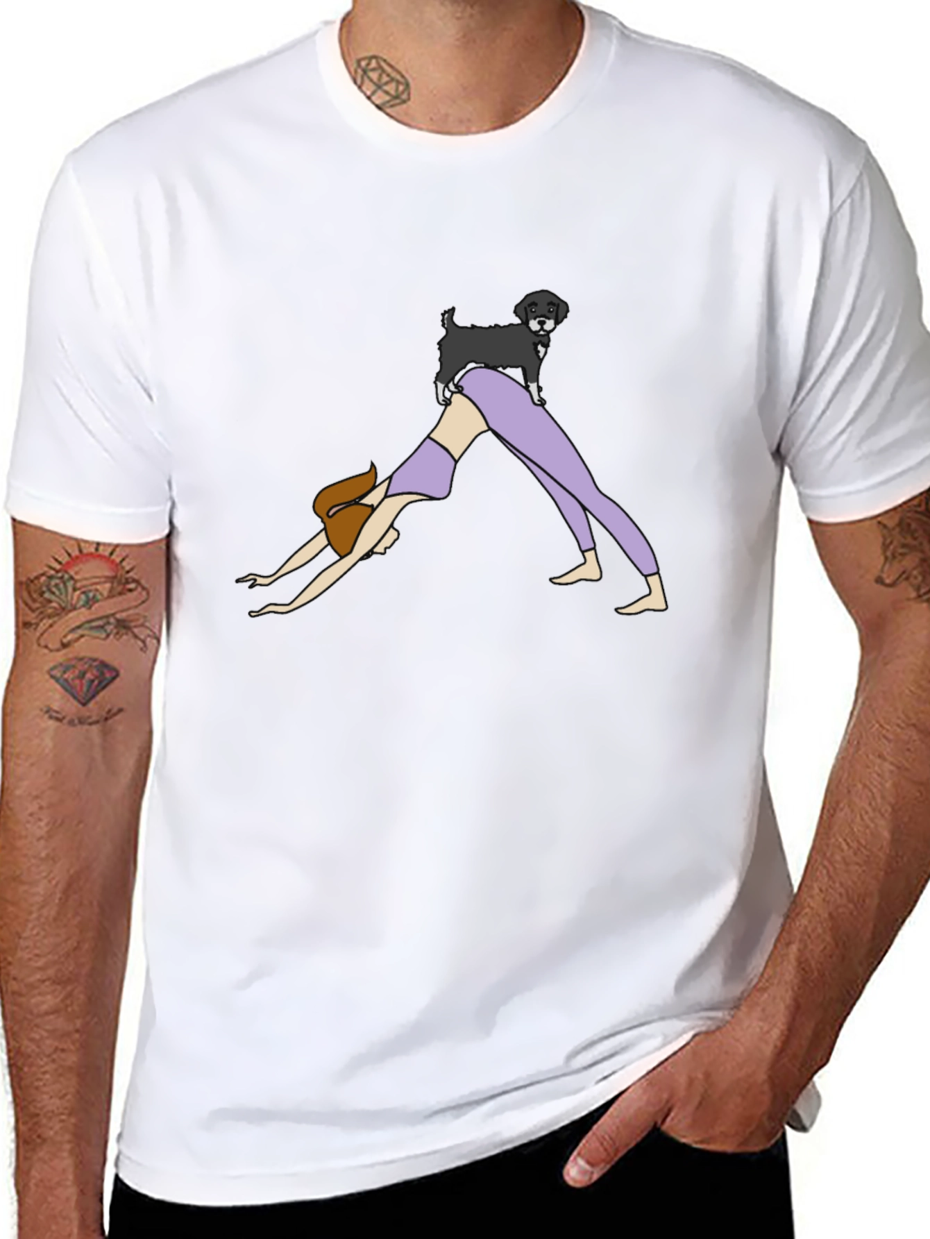 Yoga Dog Black T-Shirt