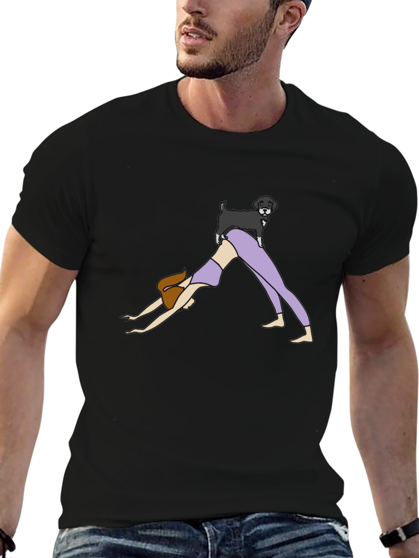 Yoga Dog Black T-Shirt