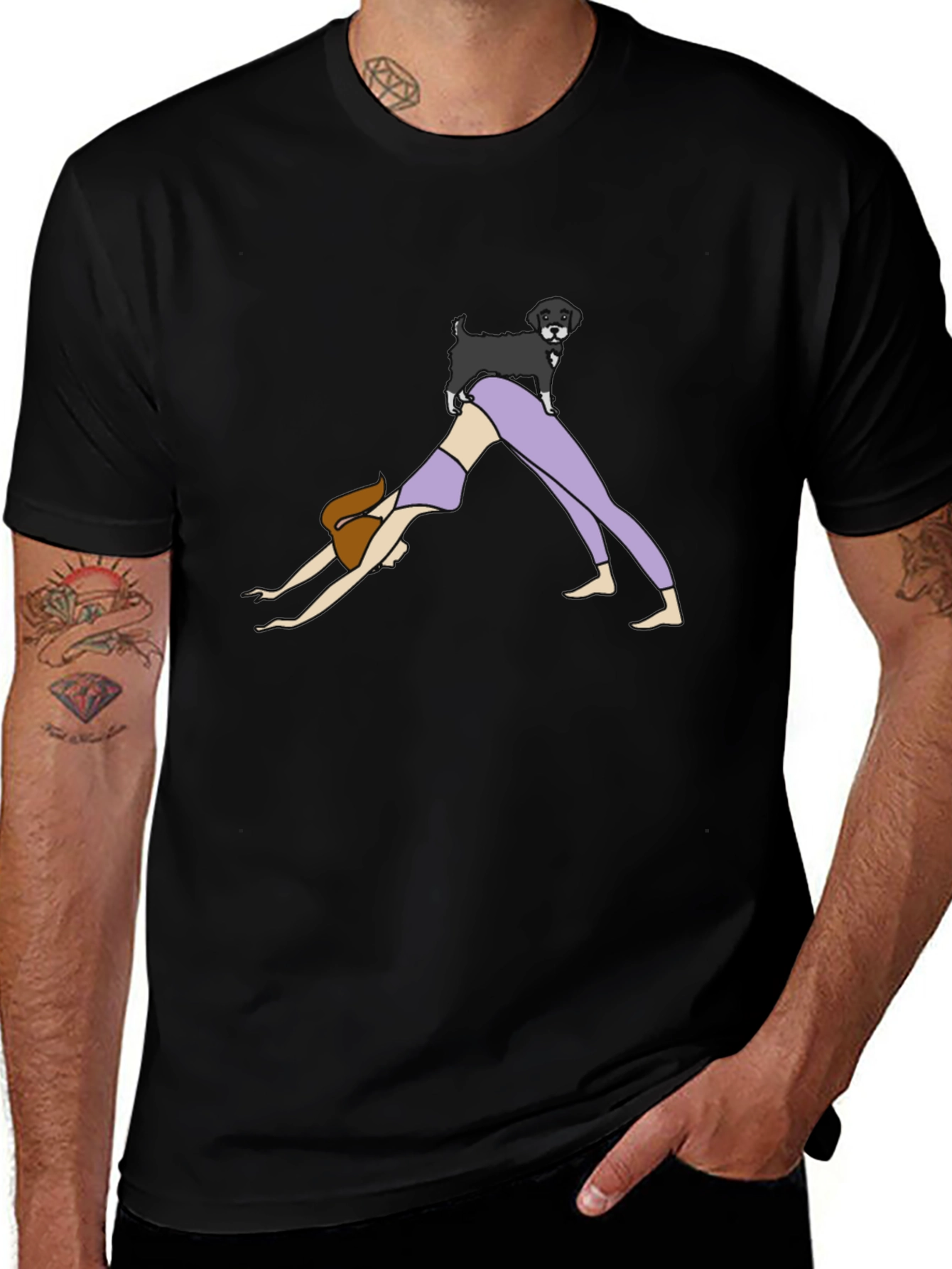 Yoga Dog Black T-Shirt