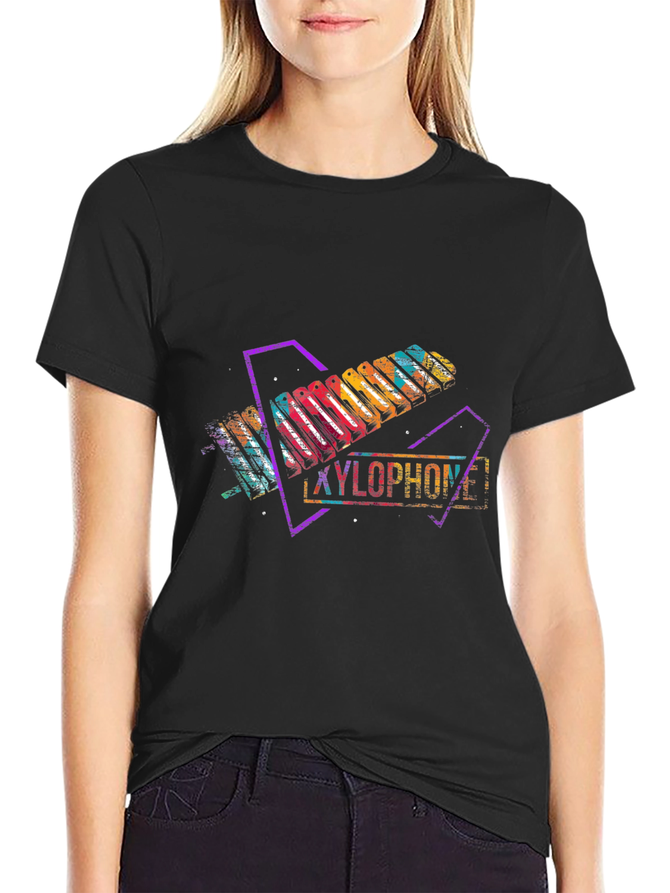 Xylophone Graphic Black Tee