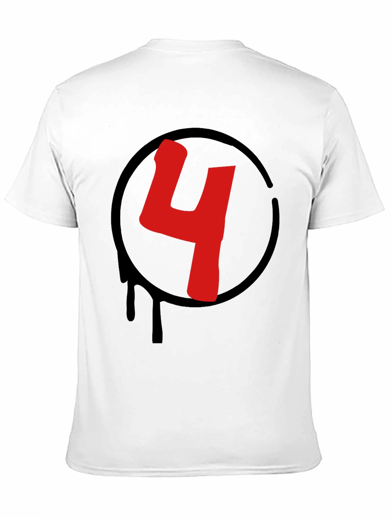 Red Number 4 Black Graphic Tee