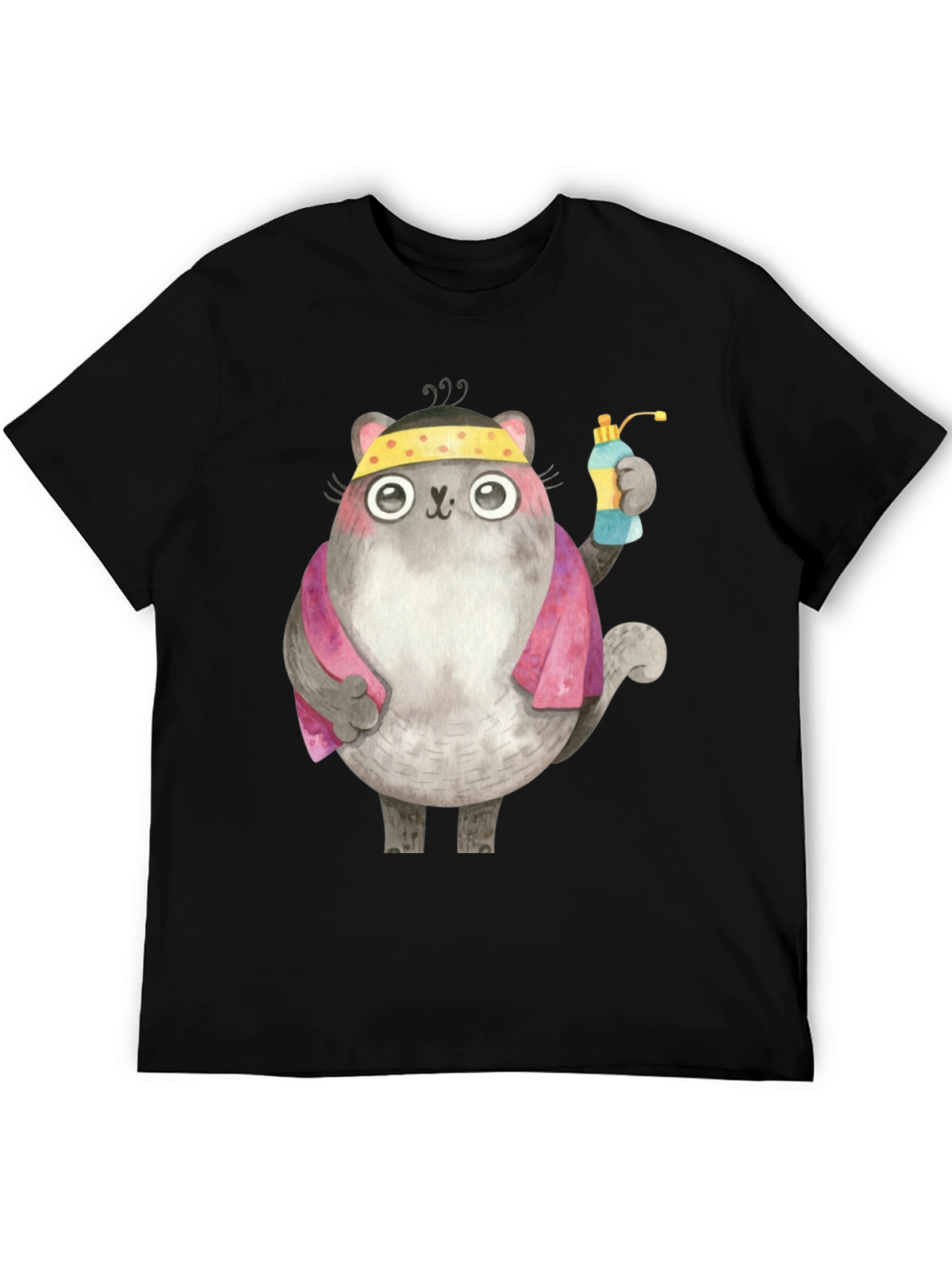 Gym Cat T-Shirt - Fitness Cartoon Tee