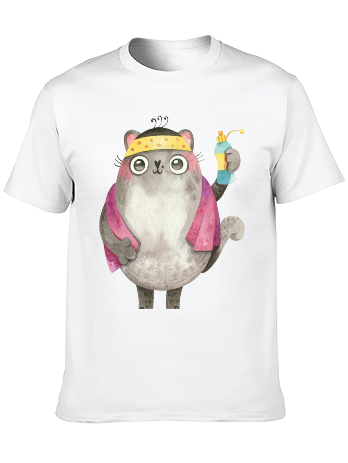 Gym Cat T-Shirt - Fitness Cartoon Tee