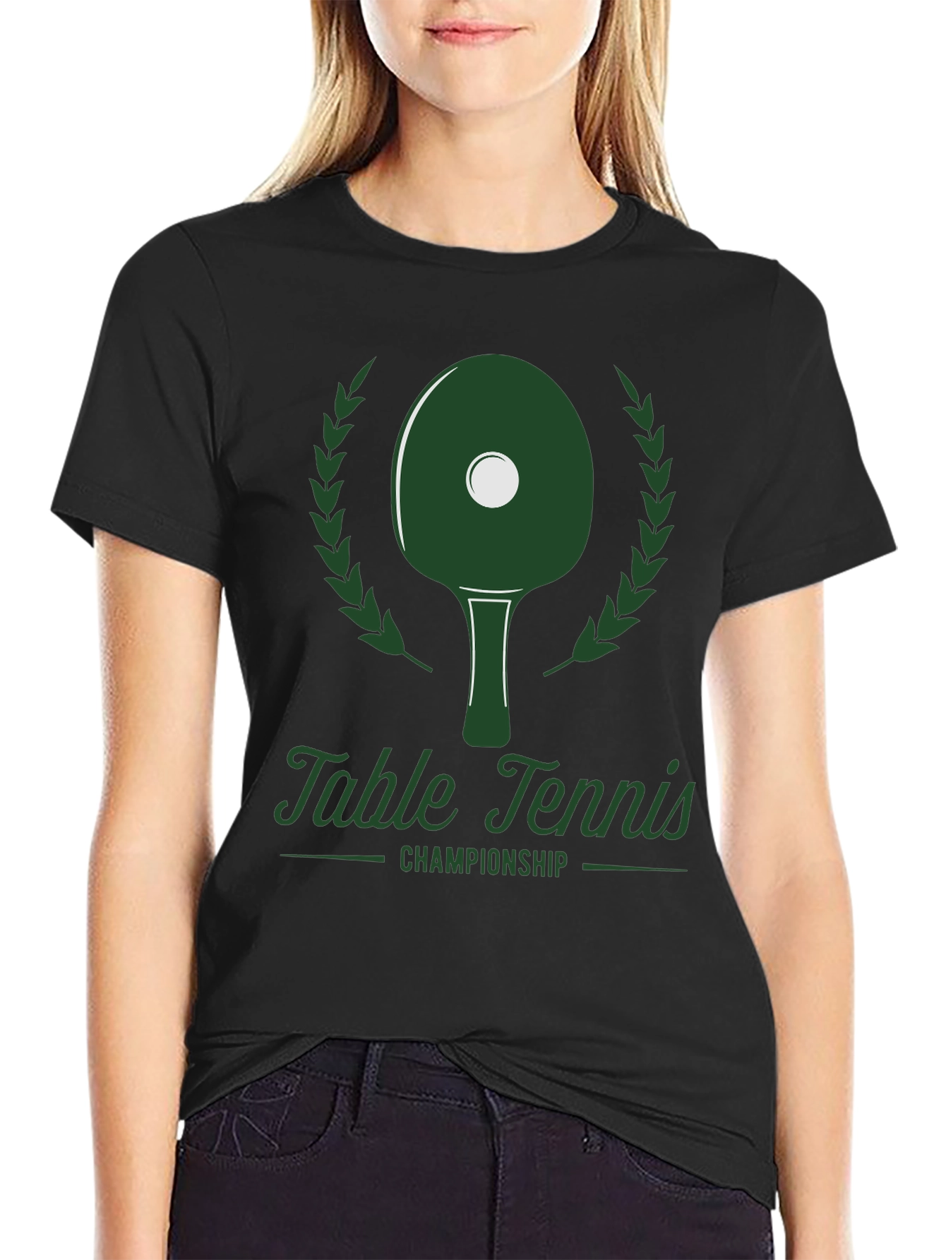 Table Tennis Championship Graphic Tee - Black