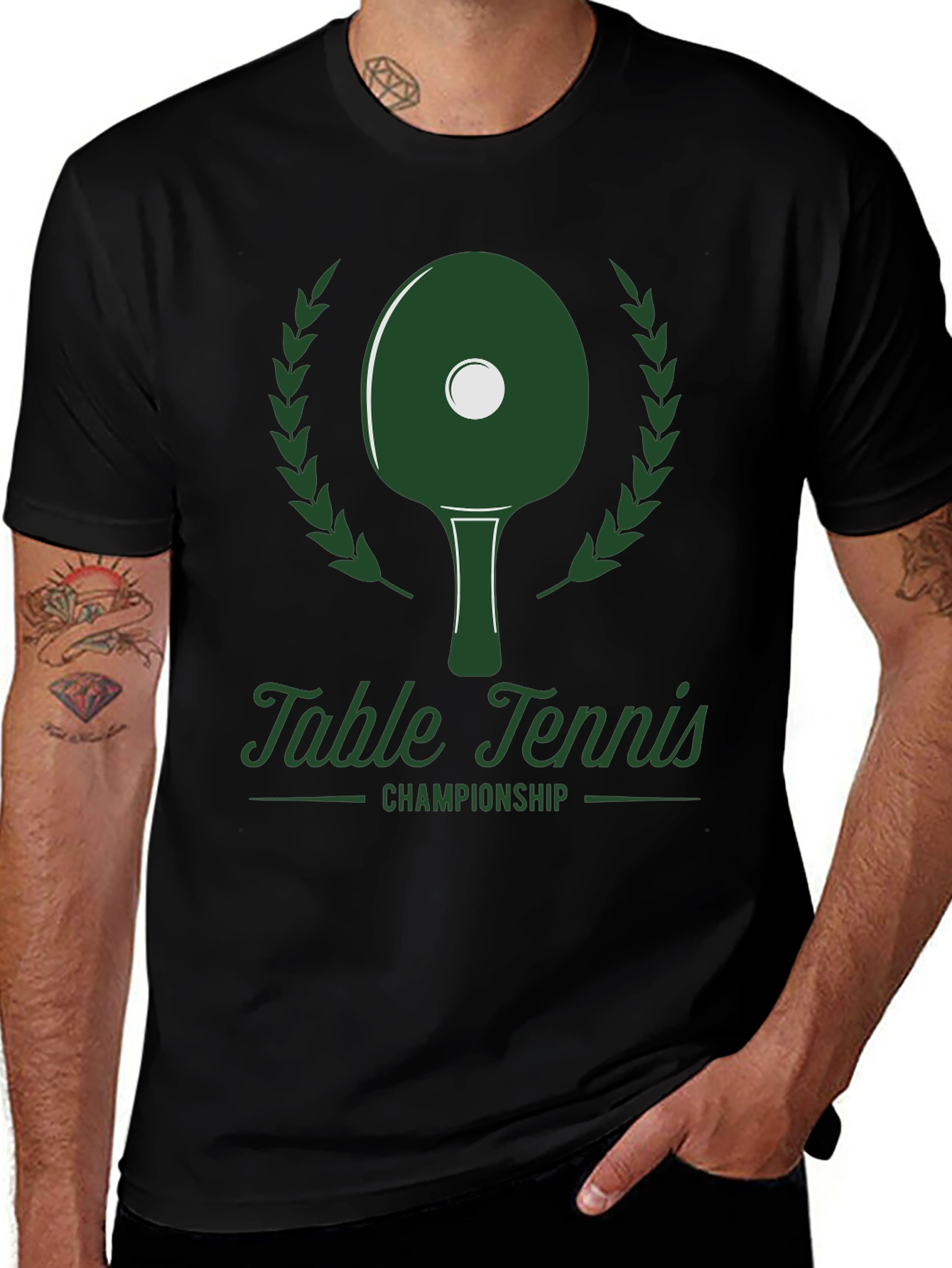 Table Tennis Championship Graphic Tee - Black