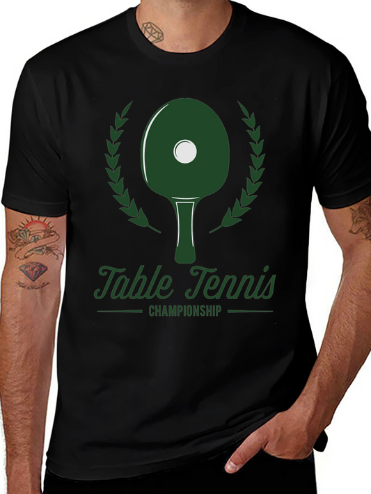 Table Tennis Championship Graphic Tee - Black
