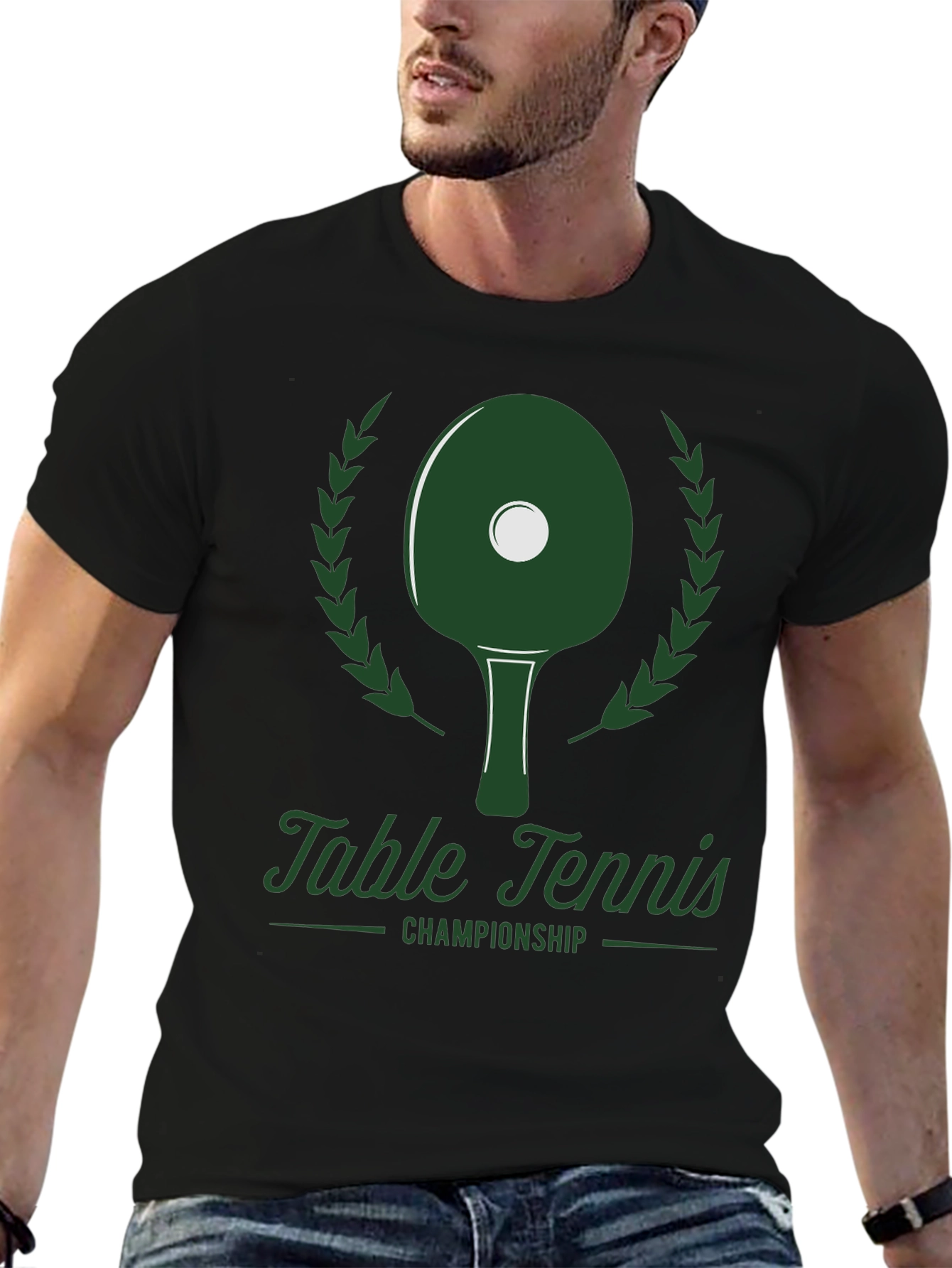 Table Tennis Championship Graphic Tee - Black