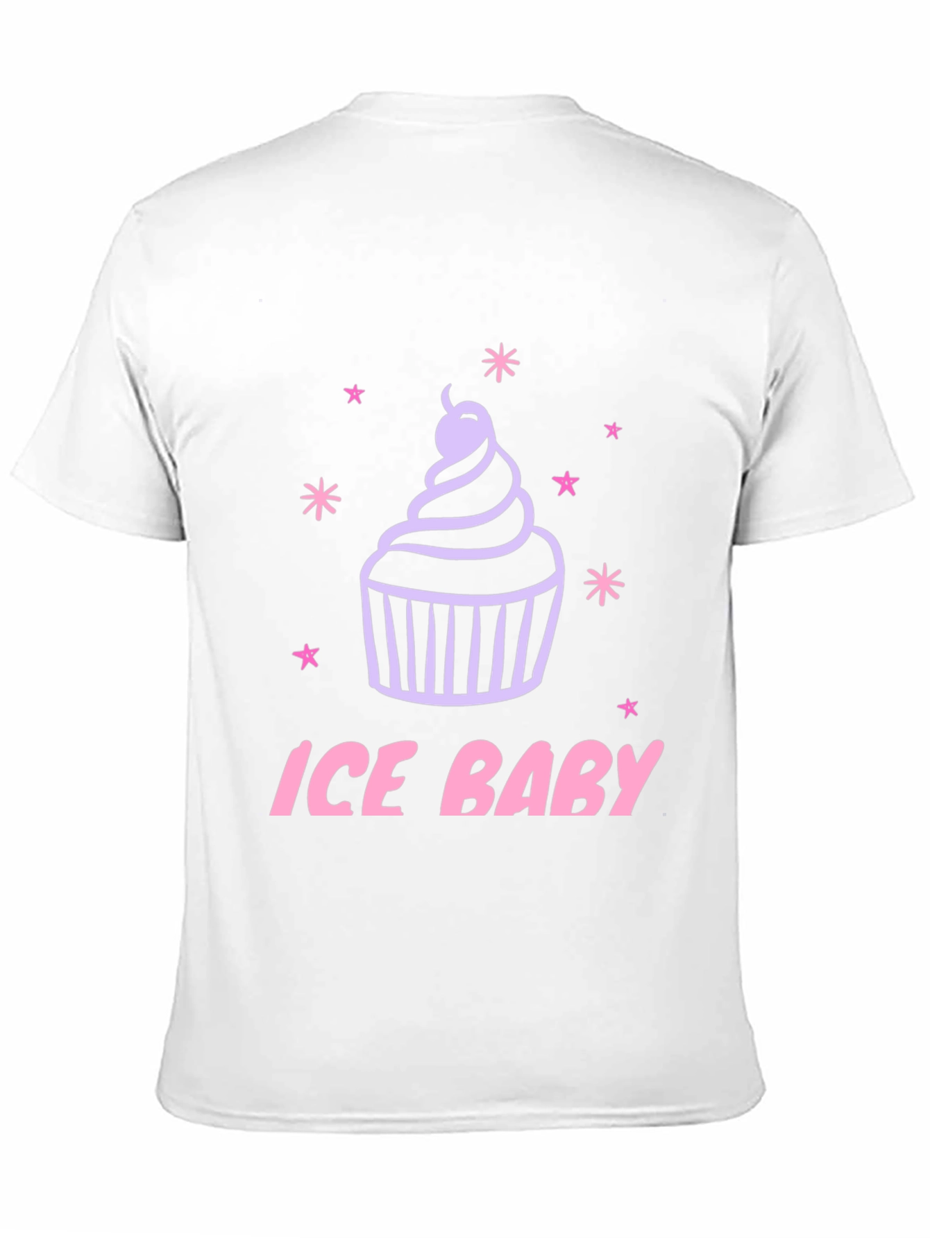 Ice Baby Cupcake Graphic Black T-Shirt