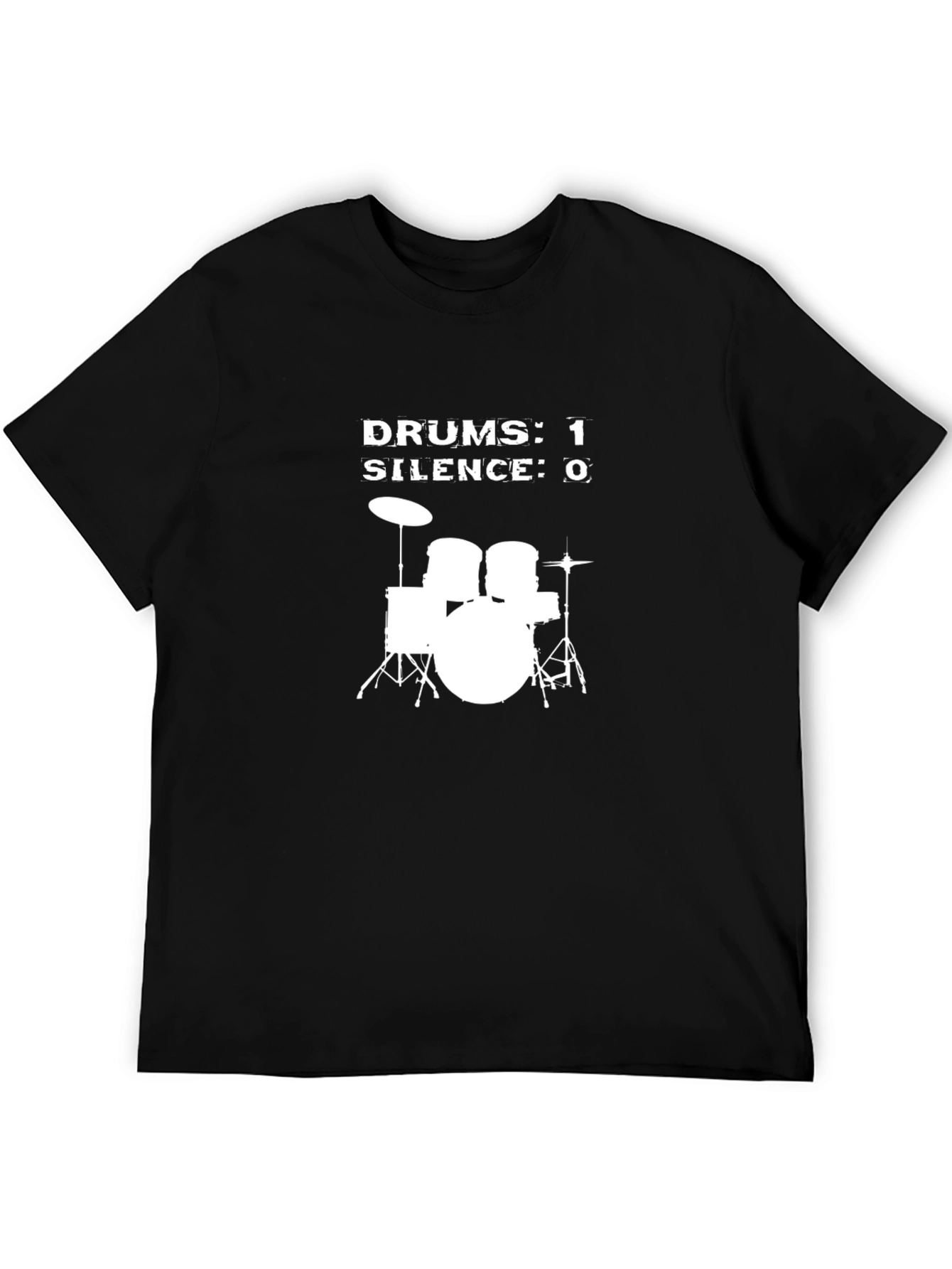 Drums 1 Silence 0 Graphic T-Shirt - Black