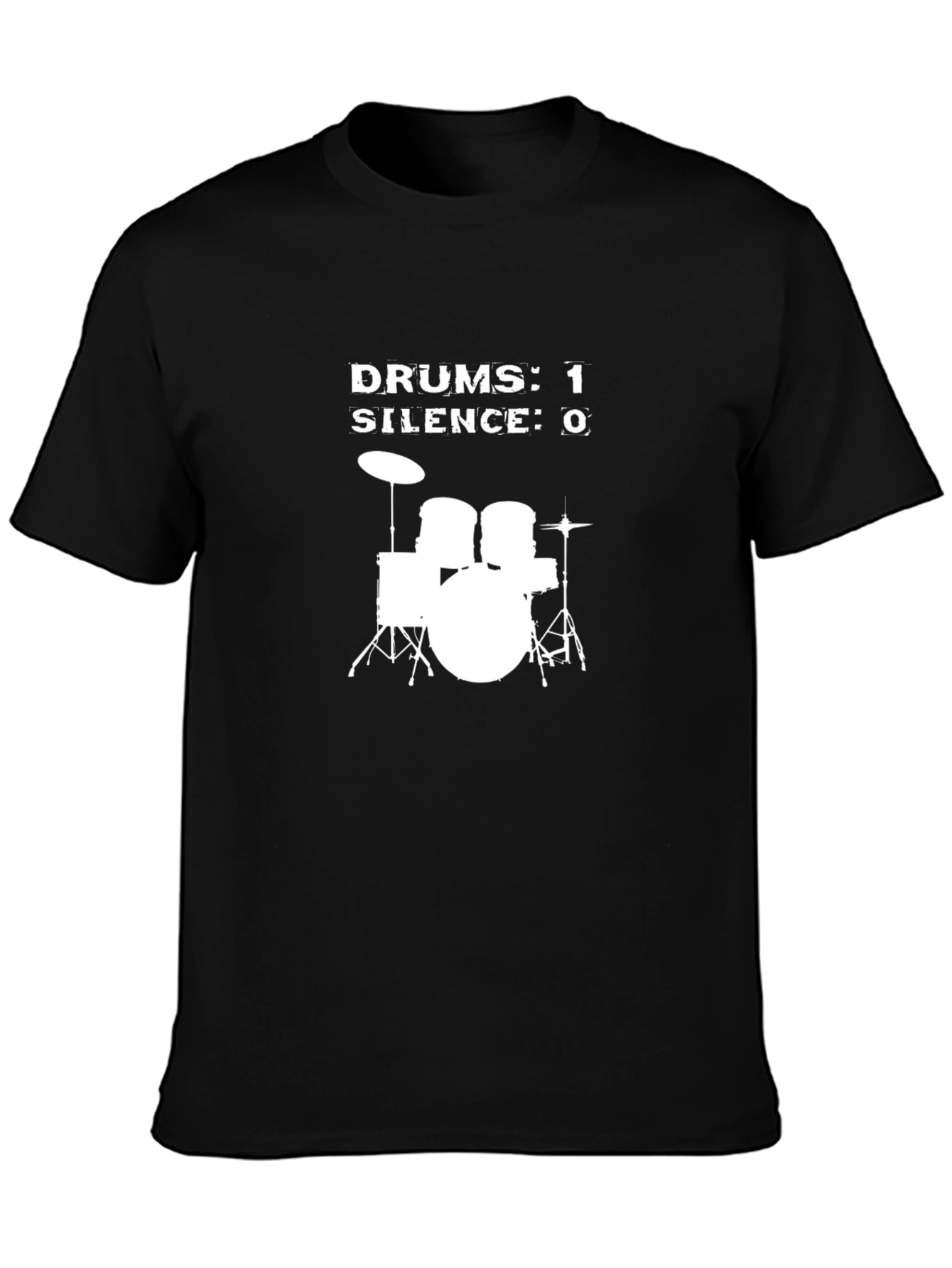 Drums 1 Silence 0 Graphic T-Shirt - Black