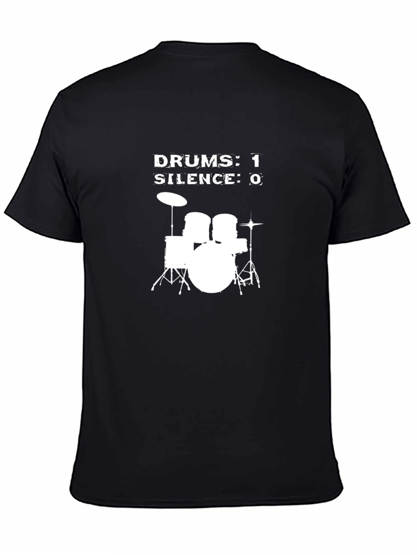 Drums 1 Silence 0 Graphic T-Shirt - Black