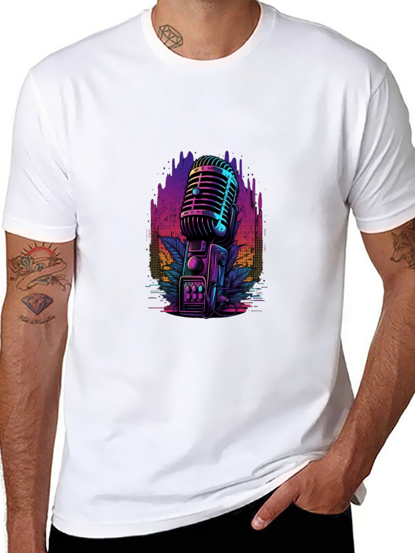 Retro Microphone Graphic T-Shirt