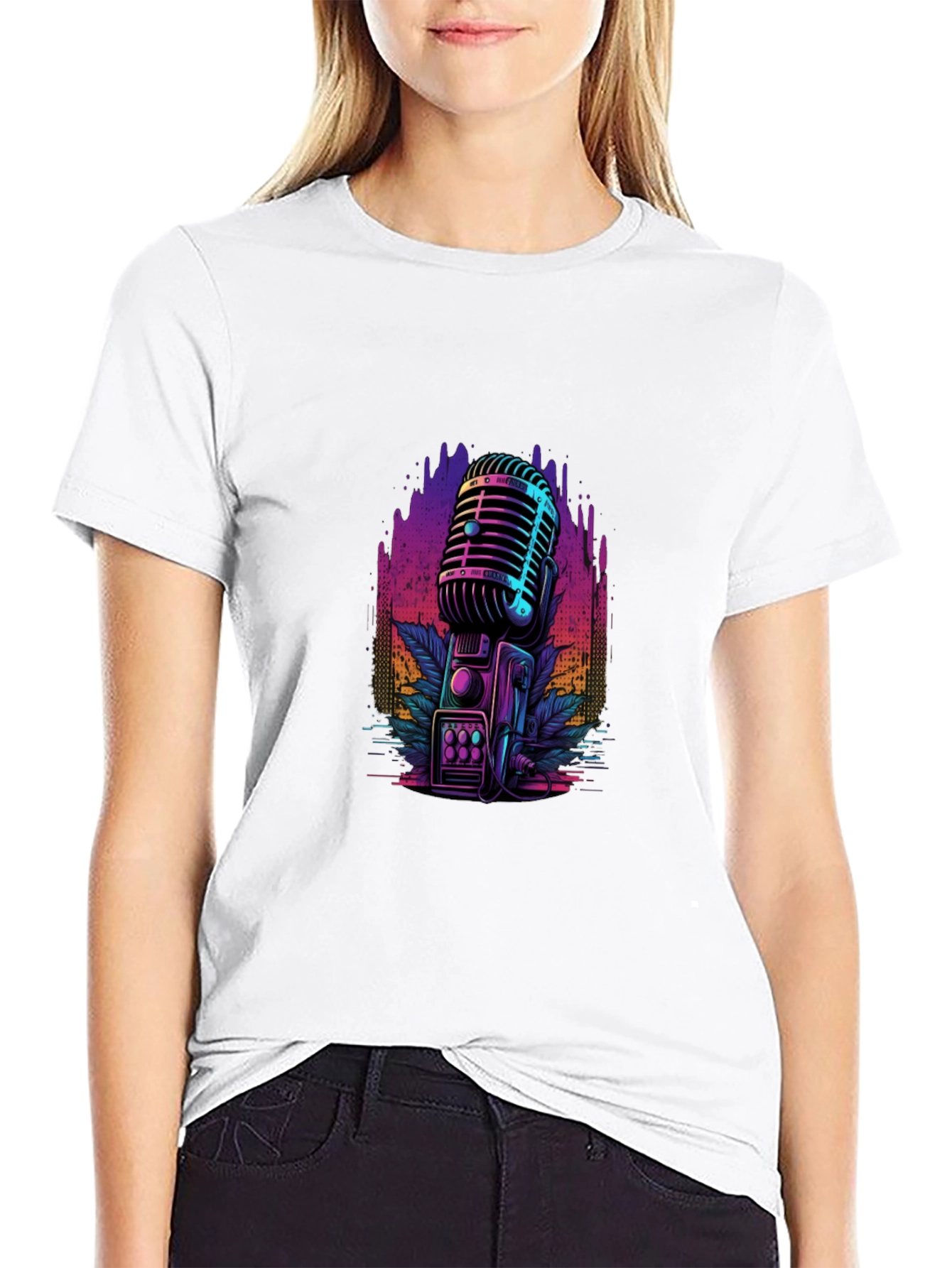 Retro Microphone Graphic T-Shirt