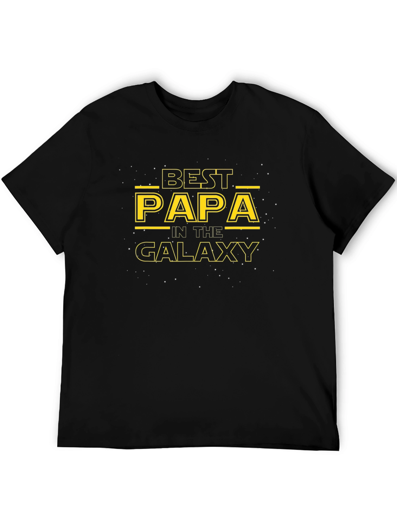 Best Papa in the Galaxy Black T-Shirt