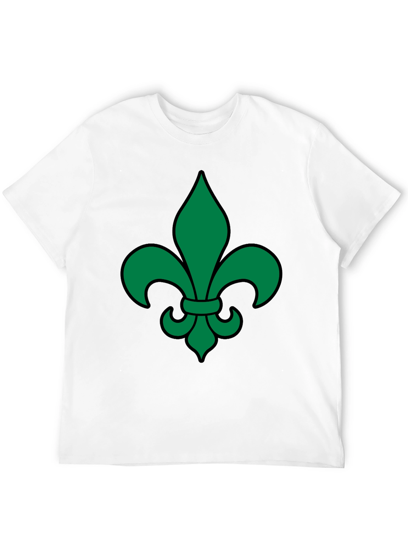 Green Fleur-de-lis Black T-Shirt