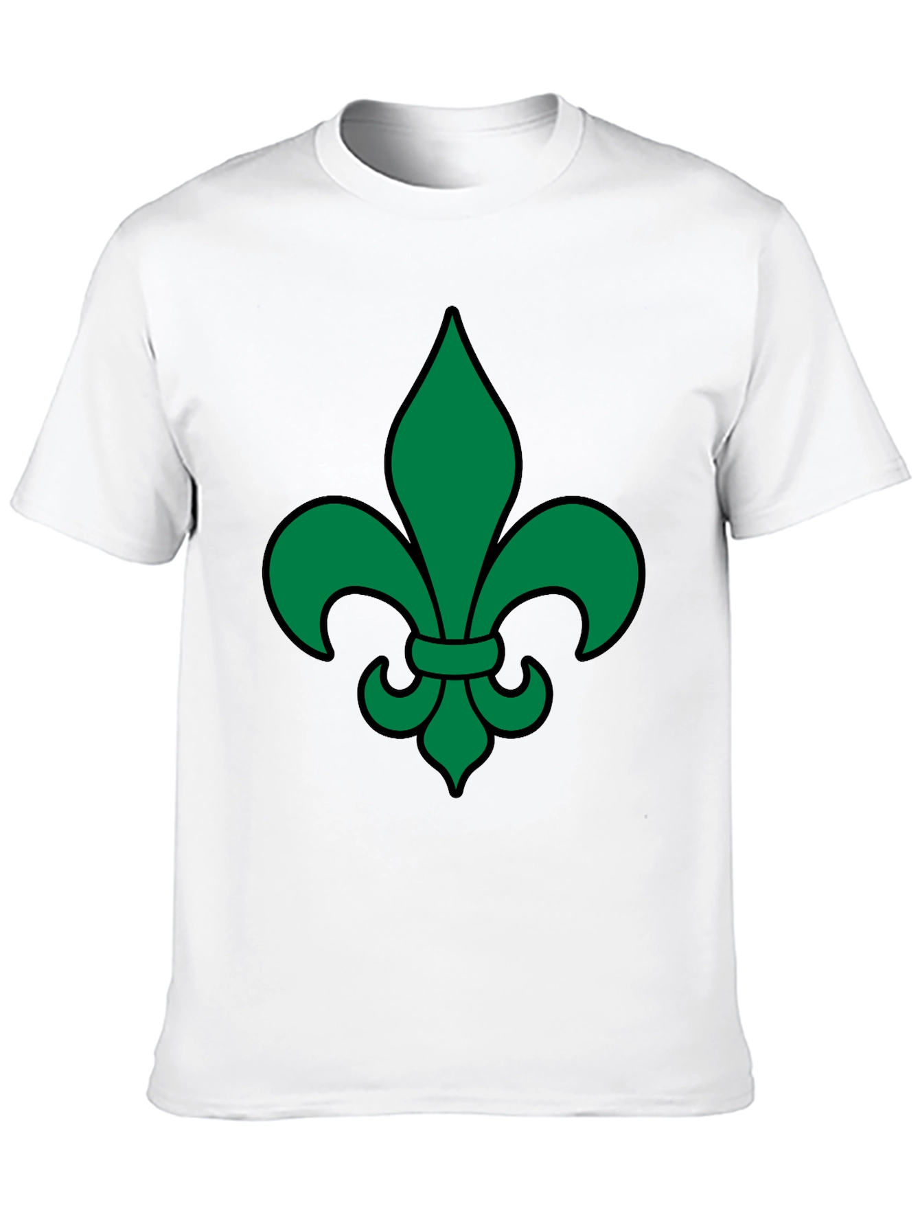 Green Fleur-de-lis Black T-Shirt