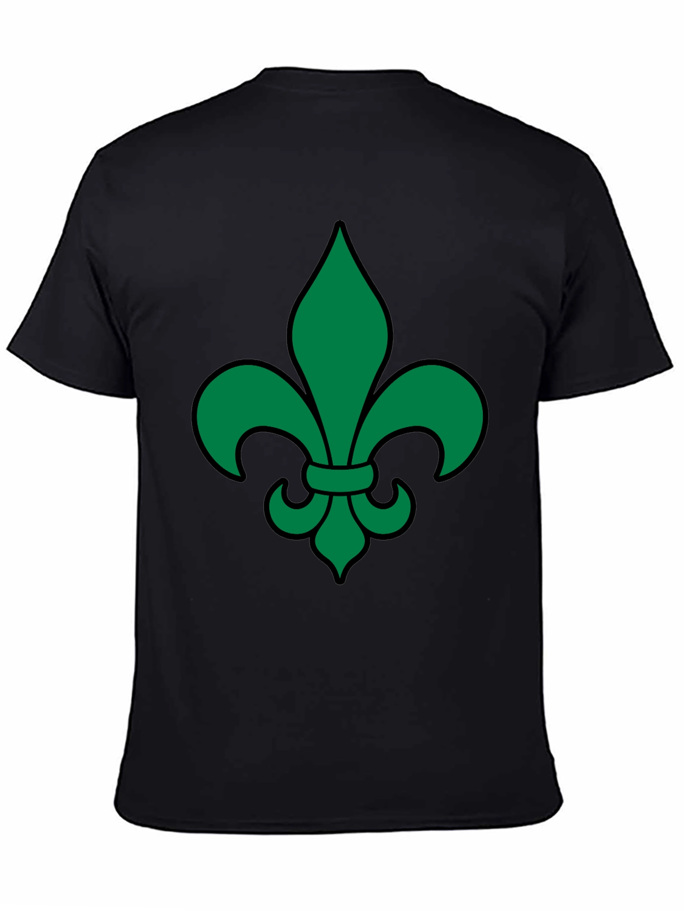 Green Fleur-de-lis Black T-Shirt