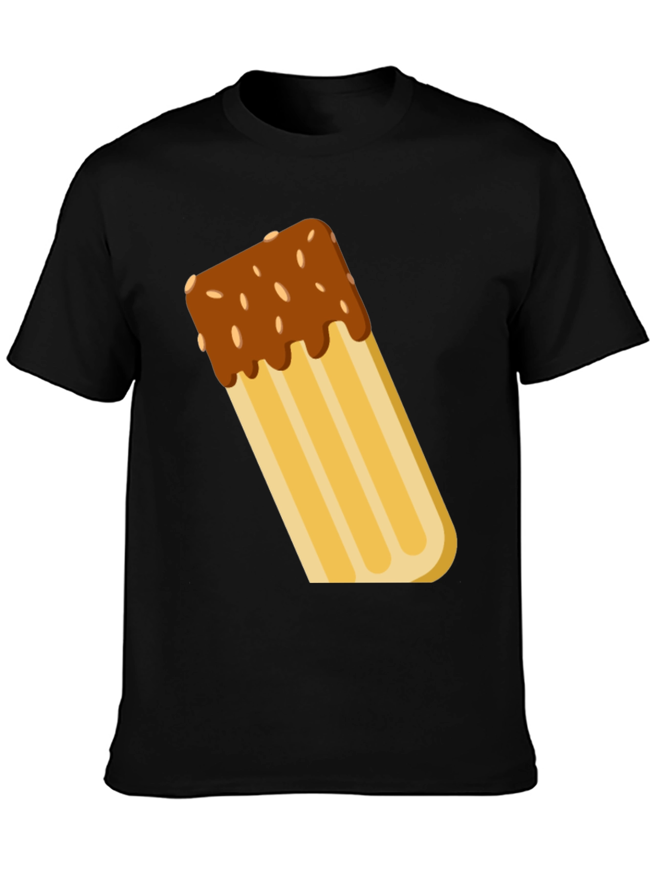 Novelty Churro Graphic Tee - Black Cotton T-Shirt