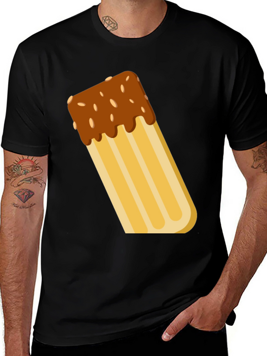 Novelty Churro Graphic Tee - Black Cotton T-Shirt
