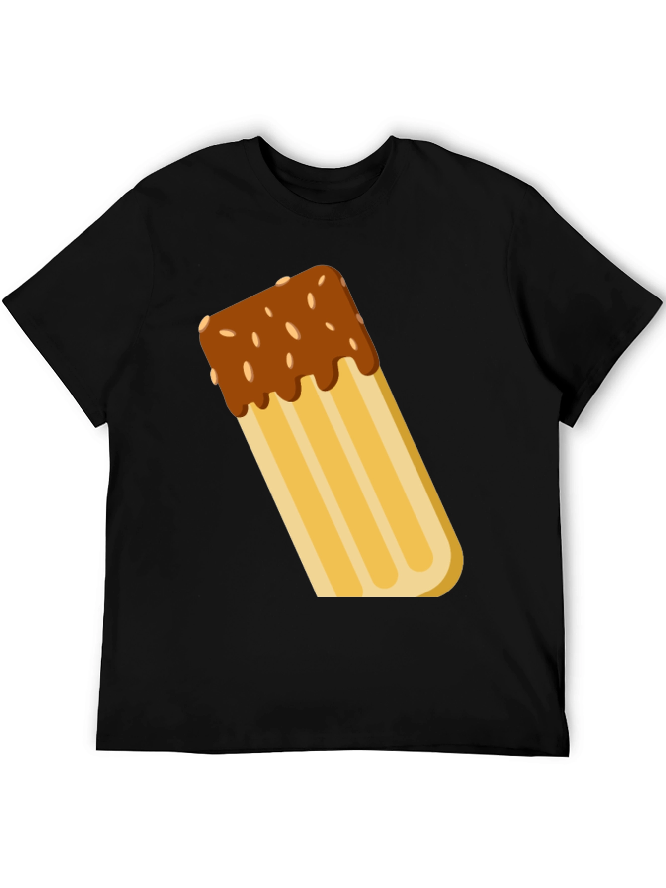 Novelty Churro Graphic Tee - Black Cotton T-Shirt