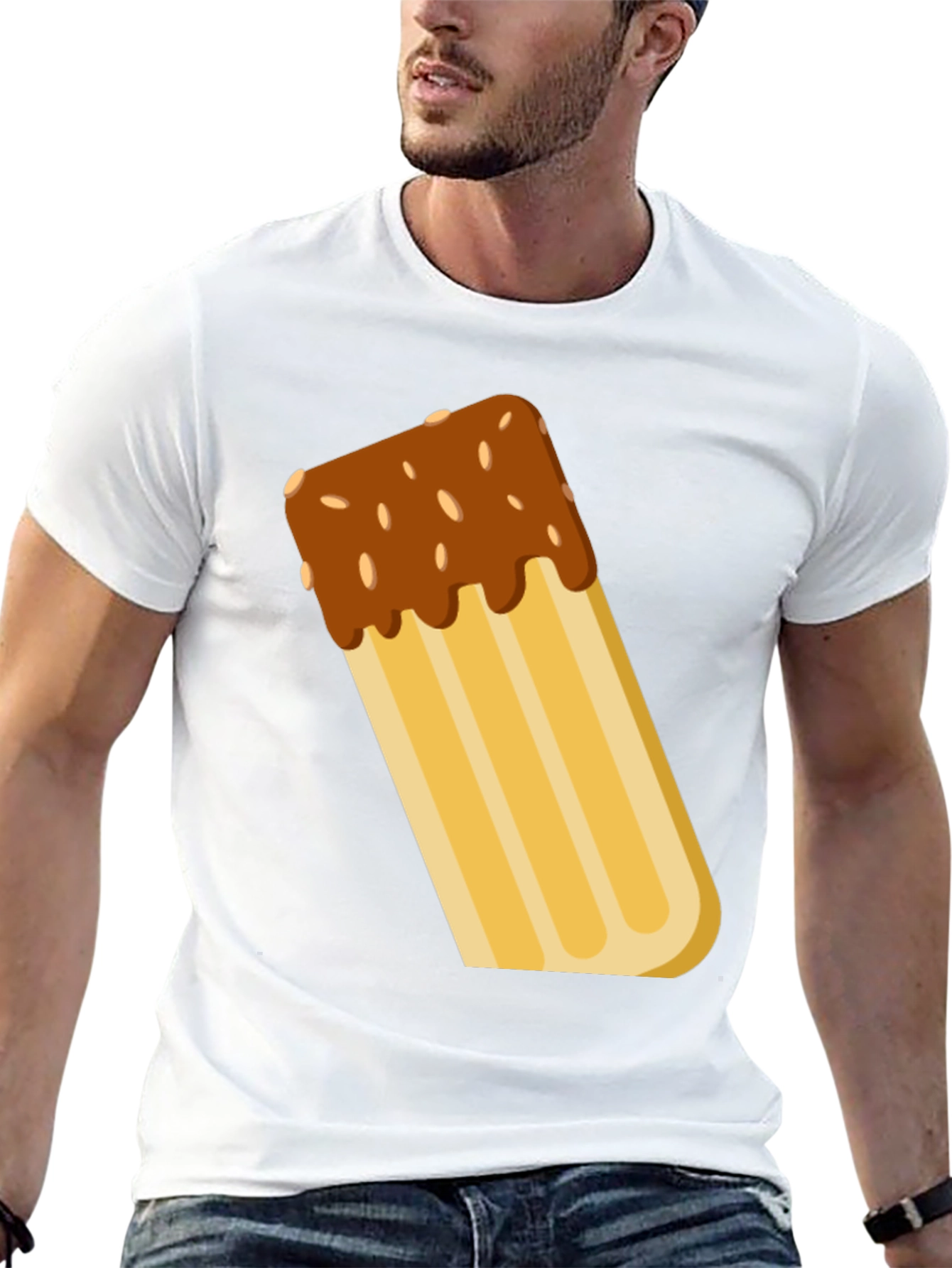 Novelty Churro Graphic Tee - Black Cotton T-Shirt