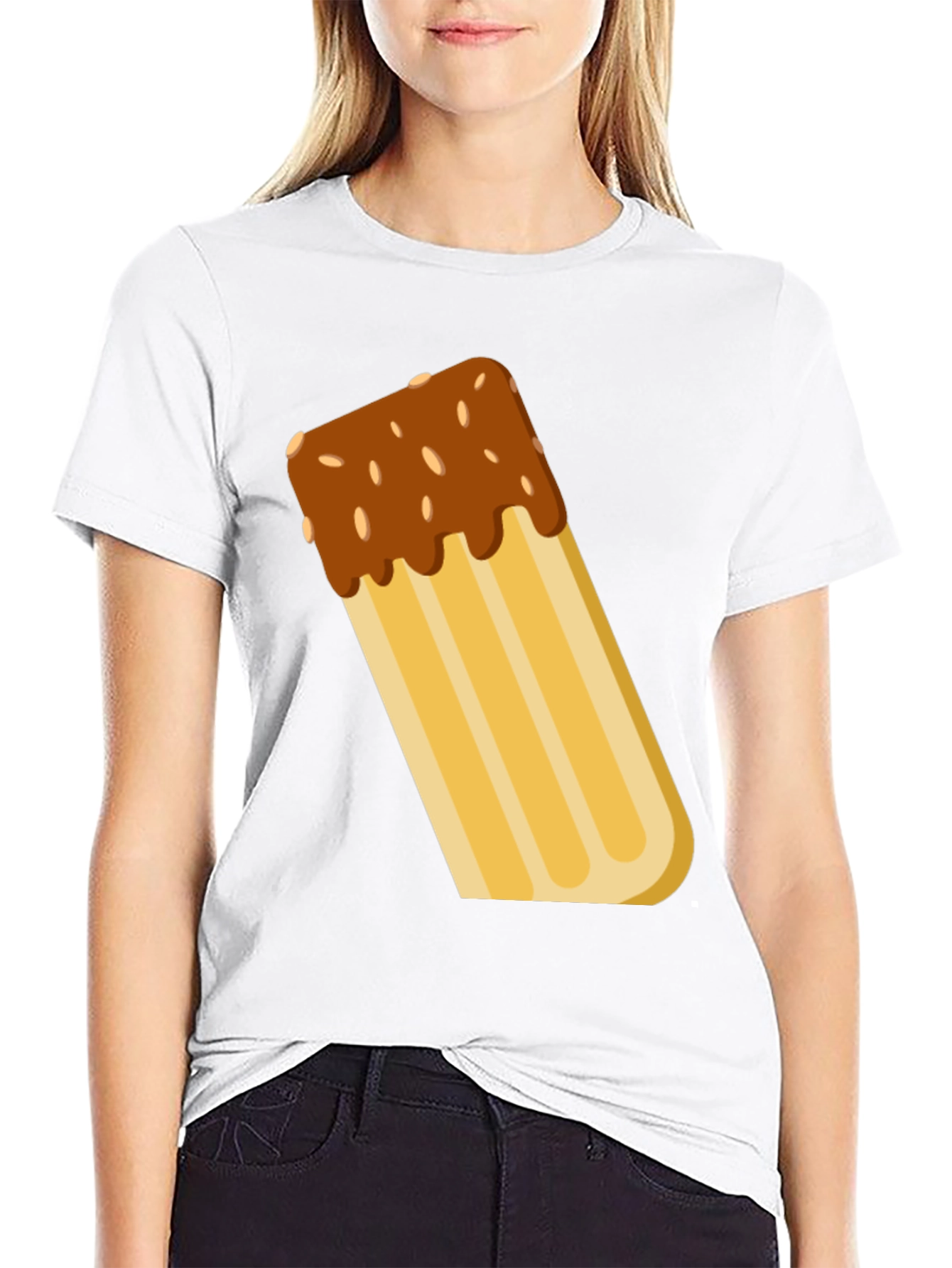 Novelty Churro Graphic Tee - Black Cotton T-Shirt
