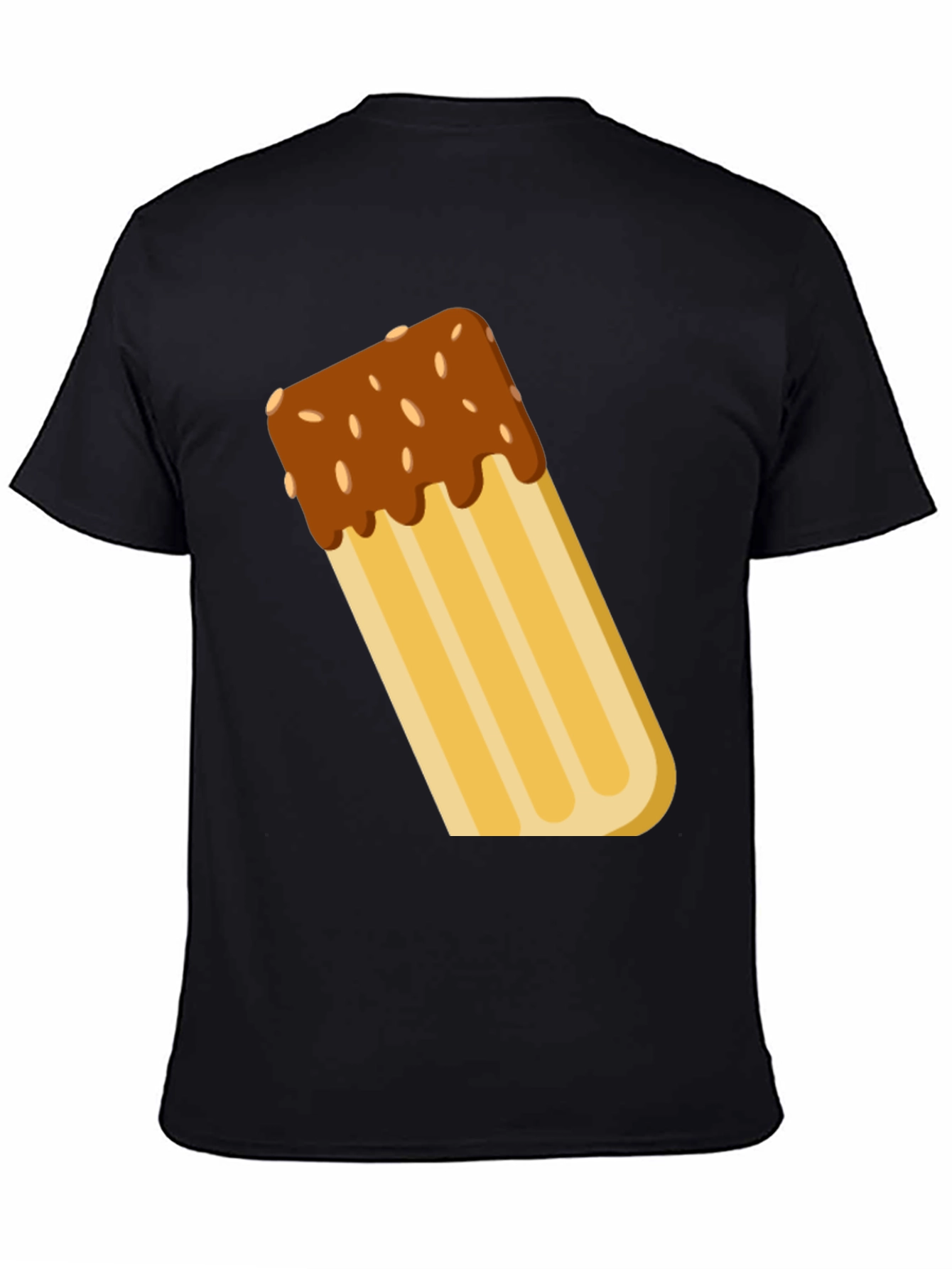 Novelty Churro Graphic Tee - Black Cotton T-Shirt