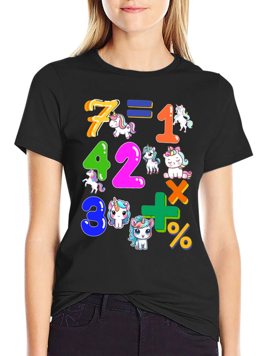 Unicorn Math T-Shirt - Cute Number Equations