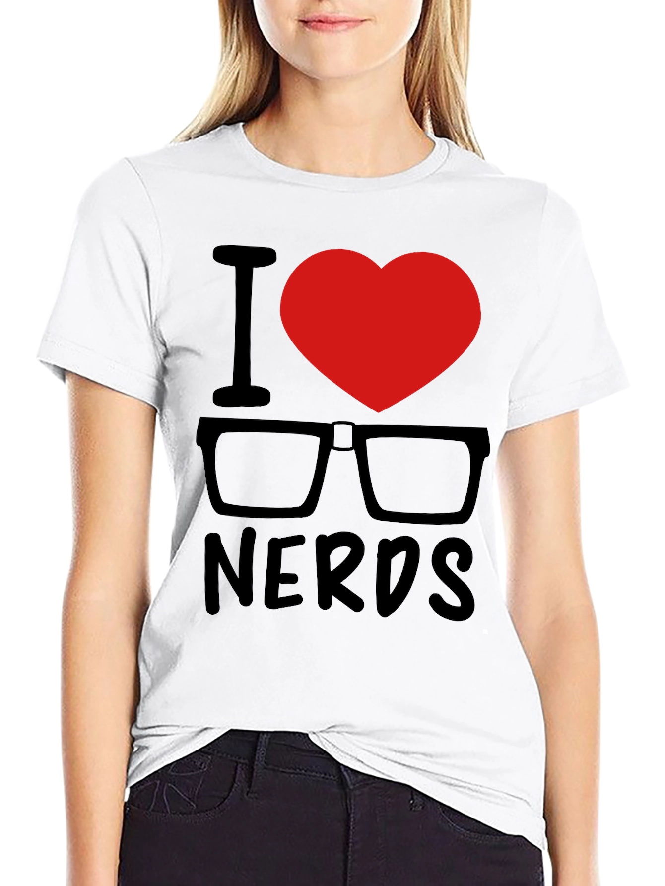 I Heart Nerds Black Graphic Tee
